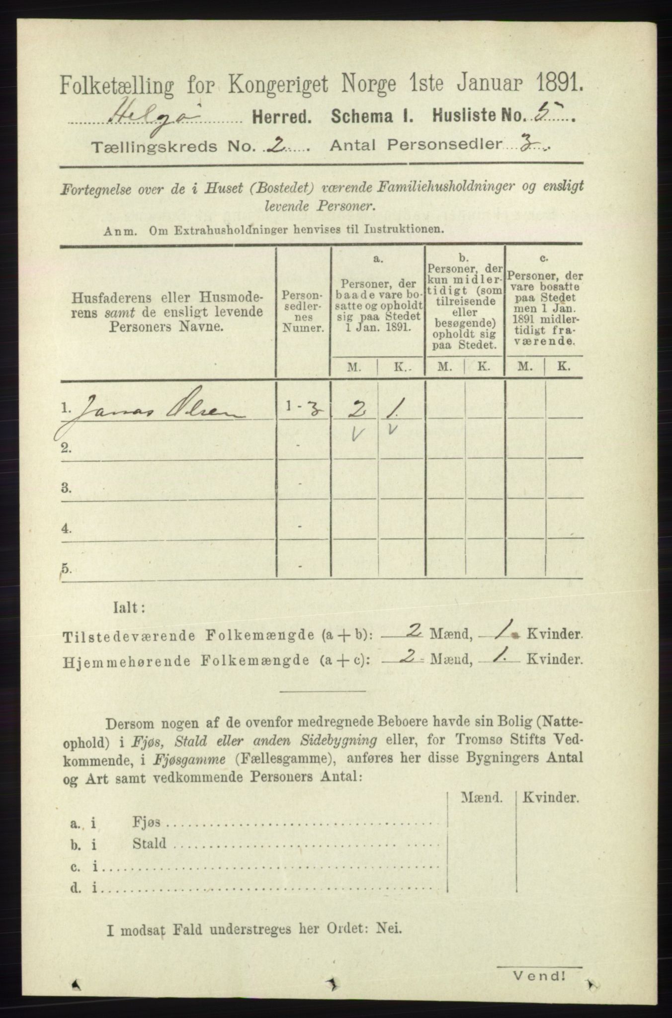 RA, 1891 census for 1935 Helgøy, 1891, p. 287