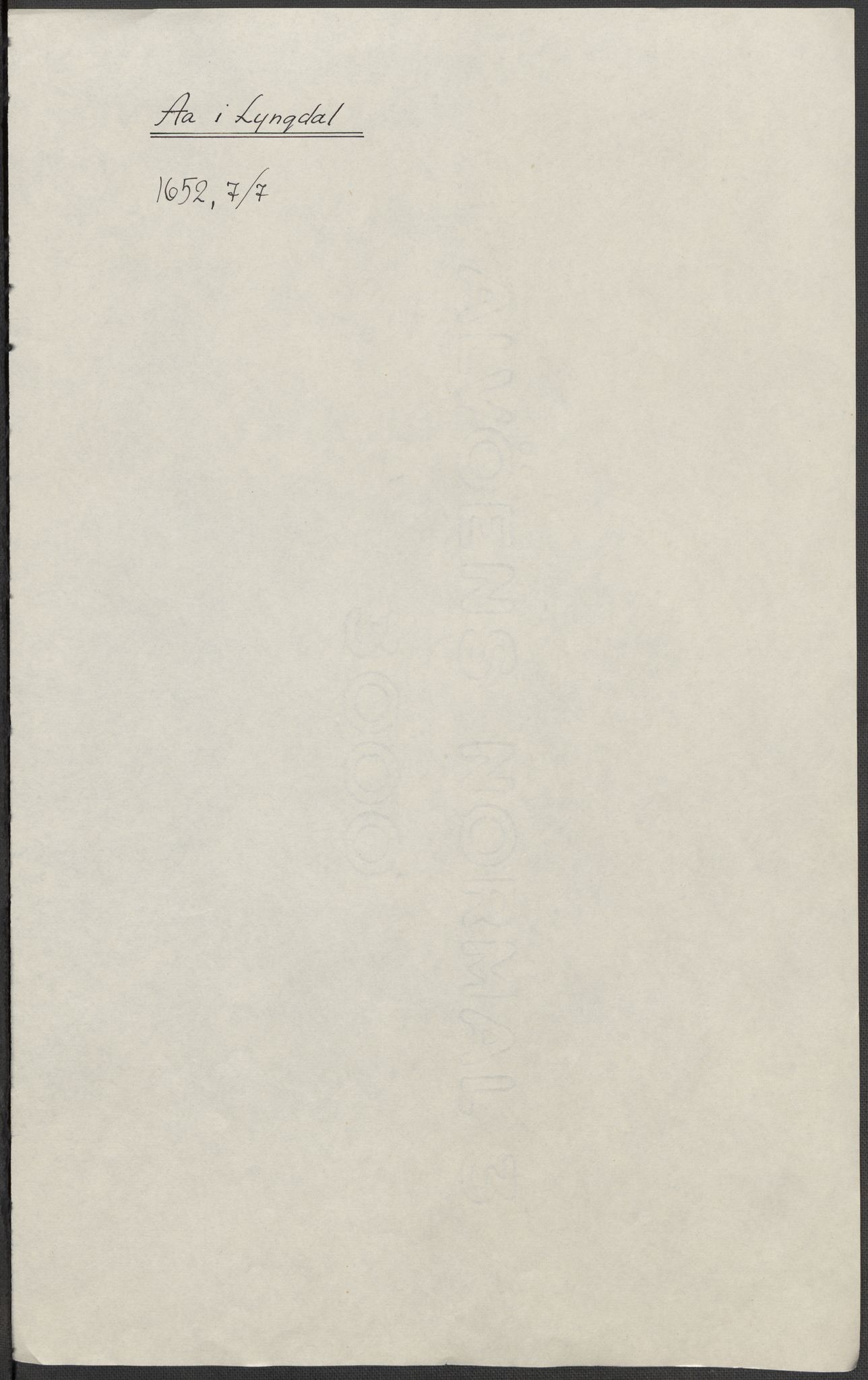 Riksarkivets diplomsamling, RA/EA-5965/F15/L0032: Prestearkiv Vest-Agder, 1652-1741, p. 4