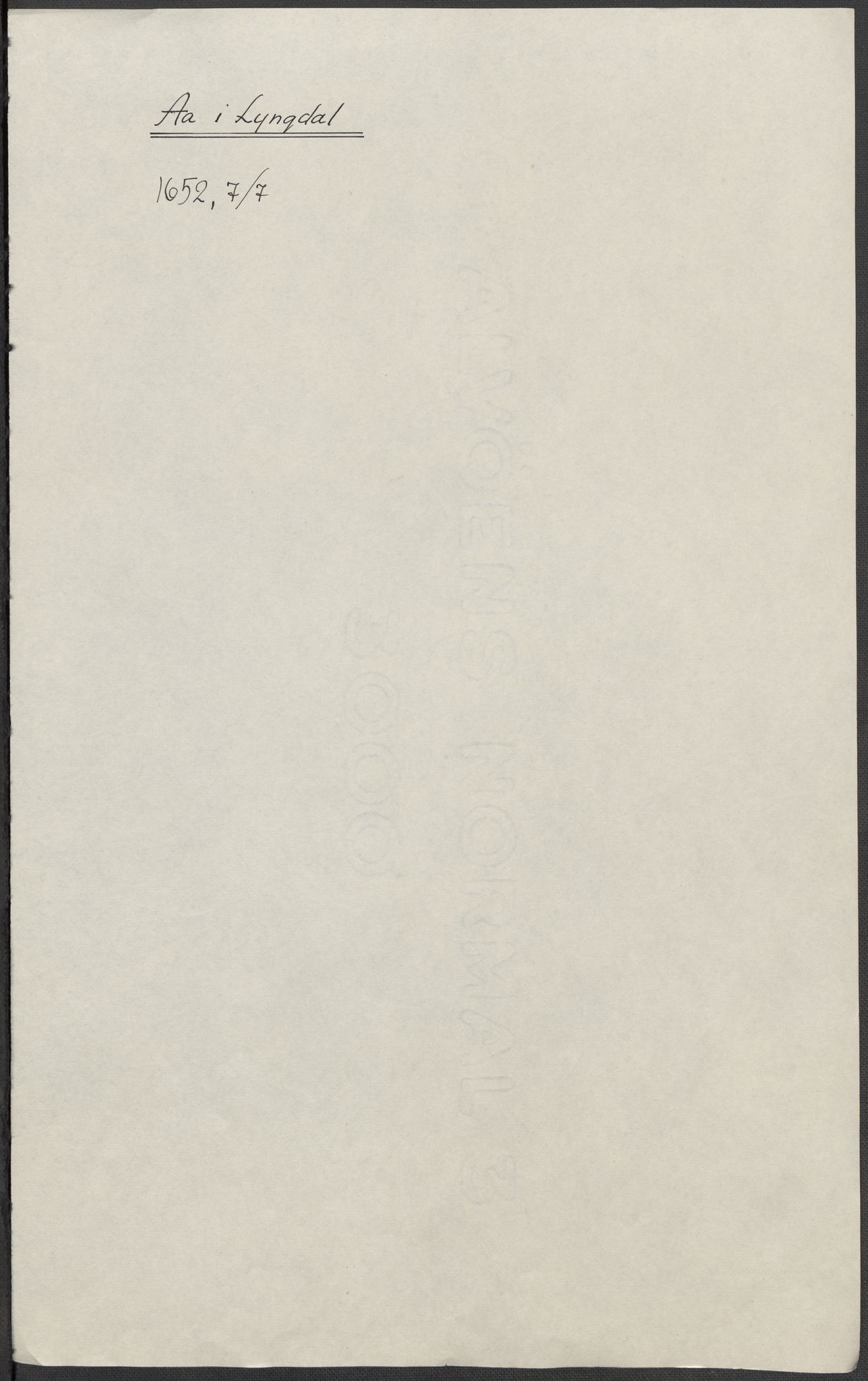 Riksarkivets diplomsamling, AV/RA-EA-5965/F15/L0032: Prestearkiv Vest-Agder, 1652-1741, p. 4