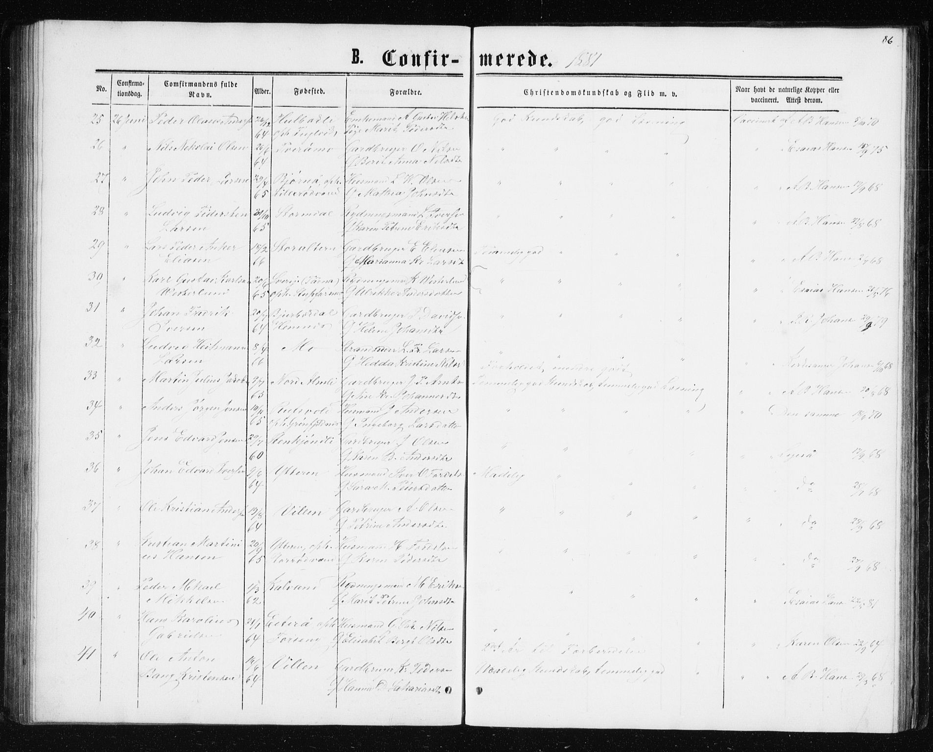 Ministerialprotokoller, klokkerbøker og fødselsregistre - Nordland, AV/SAT-A-1459/827/L0416: Parish register (copy) no. 827C05, 1865-1886, p. 86