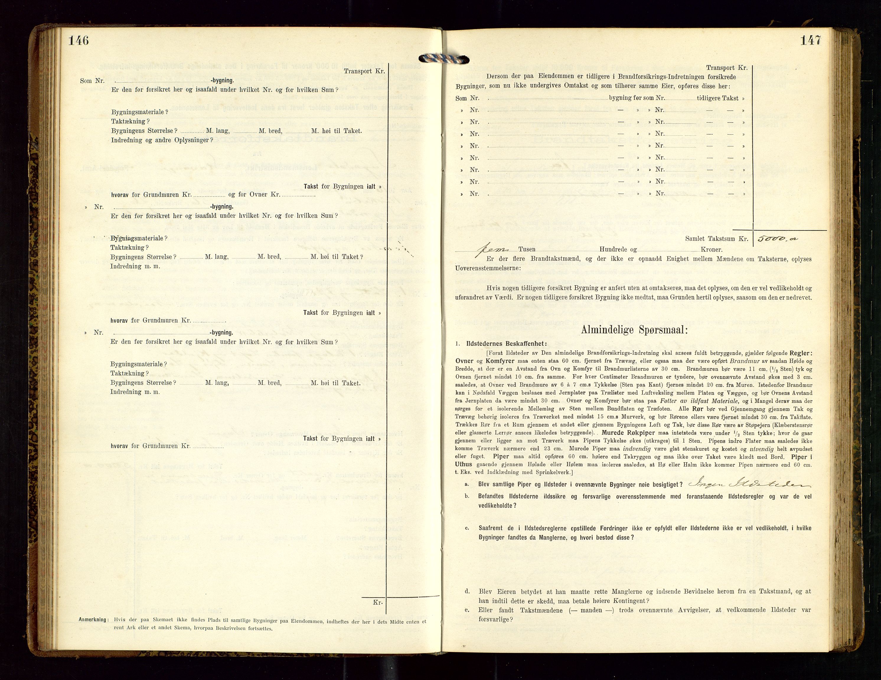 Sokndal lensmannskontor, AV/SAST-A-100417/Gob/L0003: "Brandtakst-Protokol", 1914-1917, p. 146-147