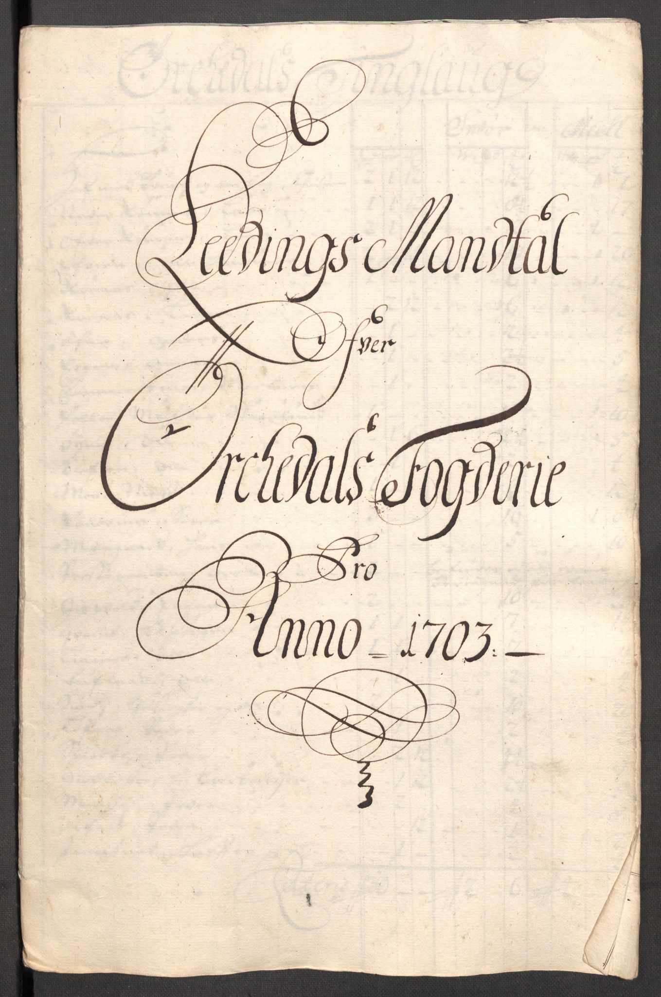 Rentekammeret inntil 1814, Reviderte regnskaper, Fogderegnskap, AV/RA-EA-4092/R60/L3953: Fogderegnskap Orkdal og Gauldal, 1703, p. 153