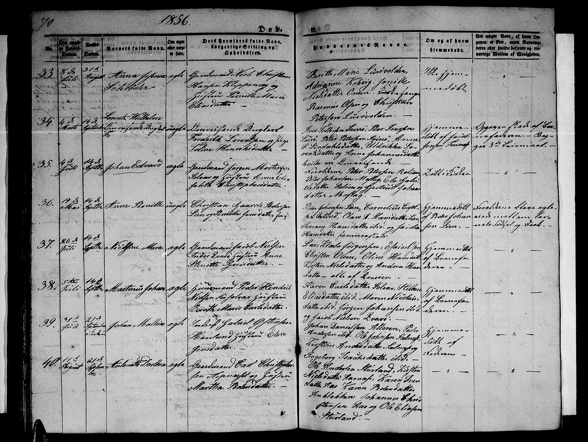 Ministerialprotokoller, klokkerbøker og fødselsregistre - Nordland, AV/SAT-A-1459/839/L0572: Parish register (copy) no. 839C02, 1841-1873, p. 70