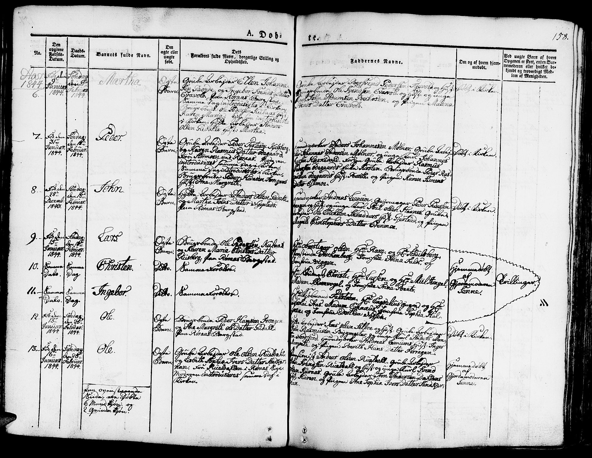 Ministerialprotokoller, klokkerbøker og fødselsregistre - Sør-Trøndelag, SAT/A-1456/681/L0938: Parish register (copy) no. 681C02, 1829-1879, p. 158
