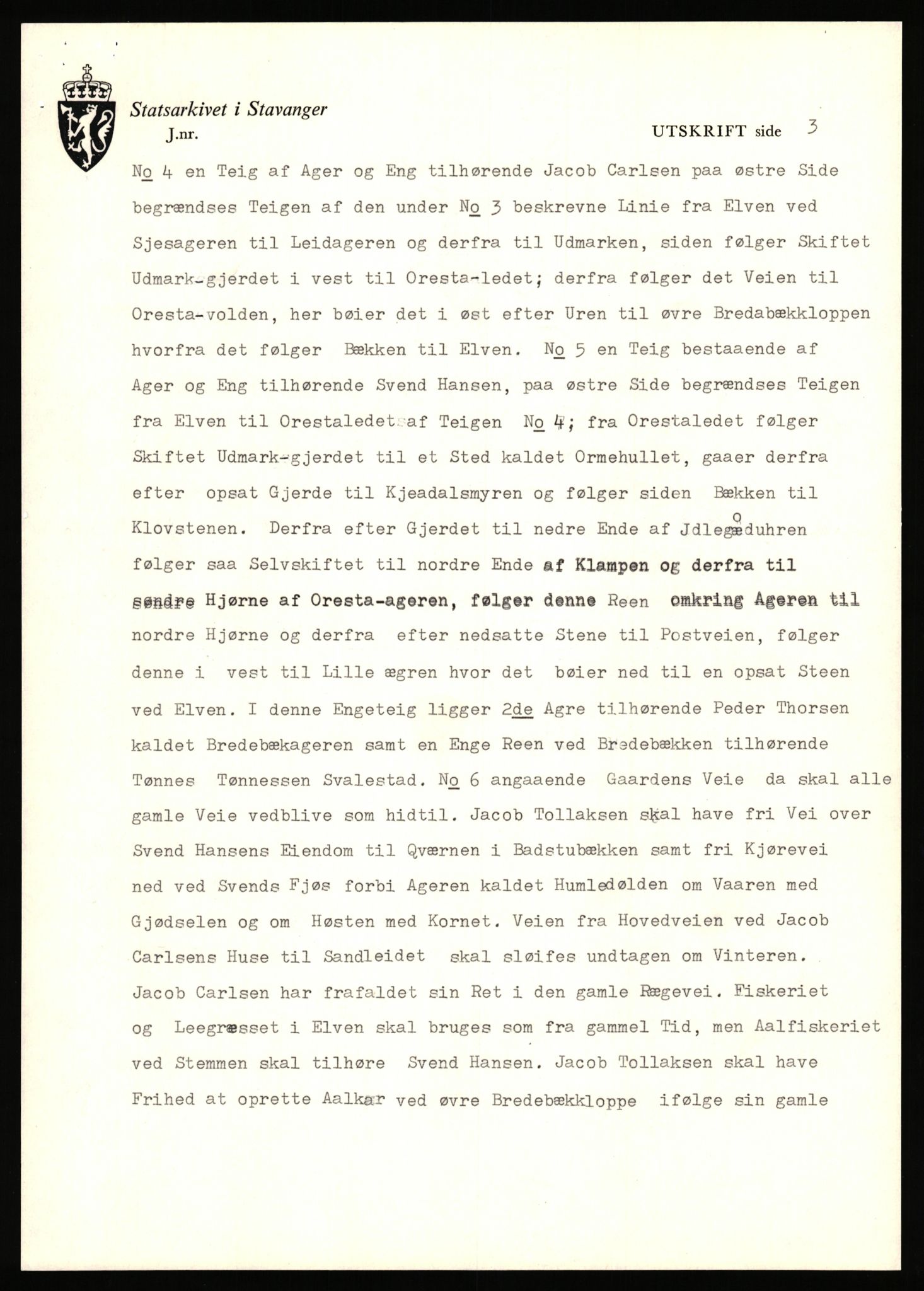 Statsarkivet i Stavanger, AV/SAST-A-101971/03/Y/Yj/L0038: Avskrifter sortert etter gårdsnavn: Hodne - Holte, 1750-1930, p. 174