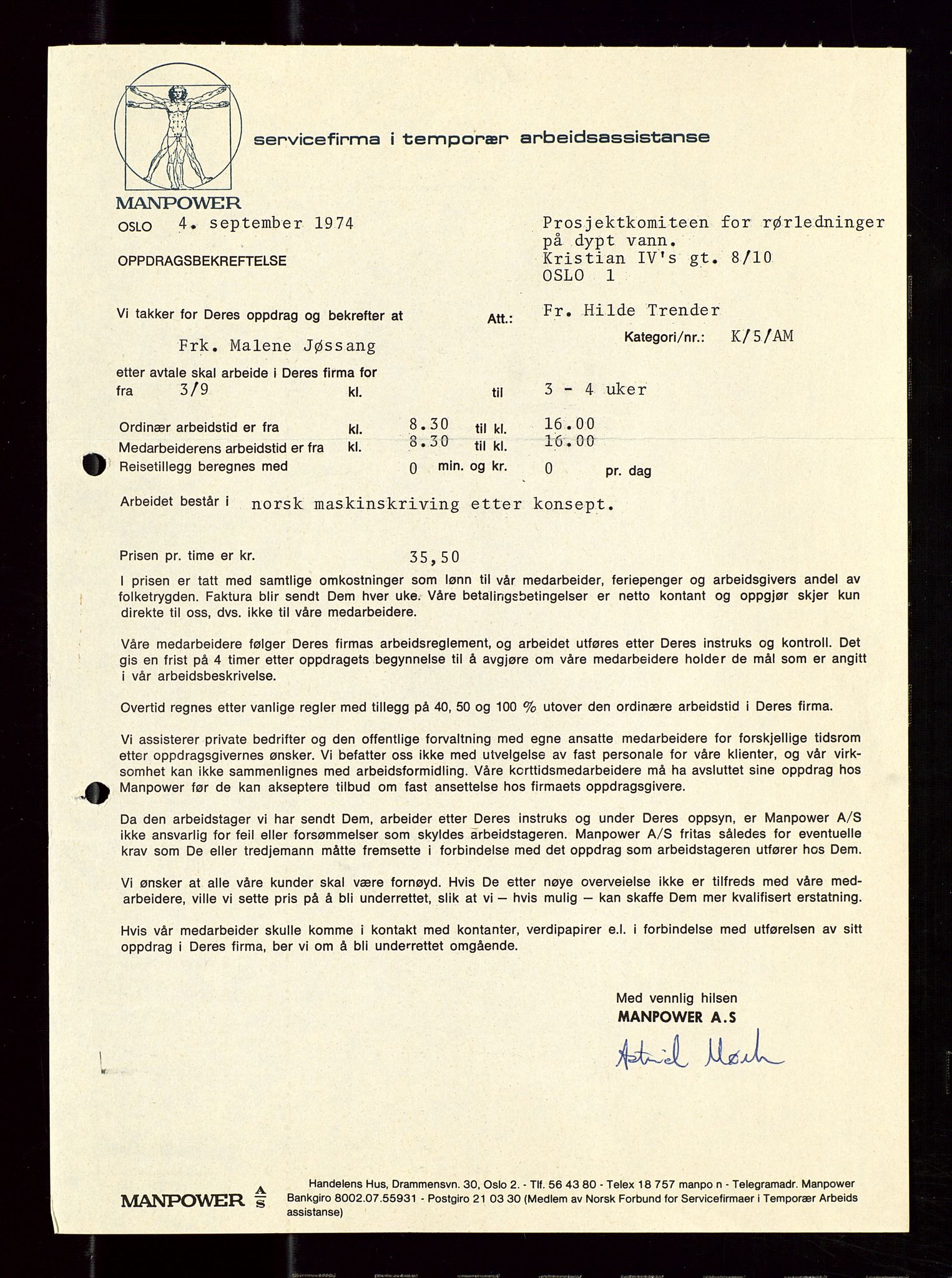 Industridepartementet, Oljekontoret, AV/SAST-A-101348/Di/L0002: DWP, måneds- kvartals- halvårs- og årsrapporter, økonomi, personell, div., 1972-1974, p. 488