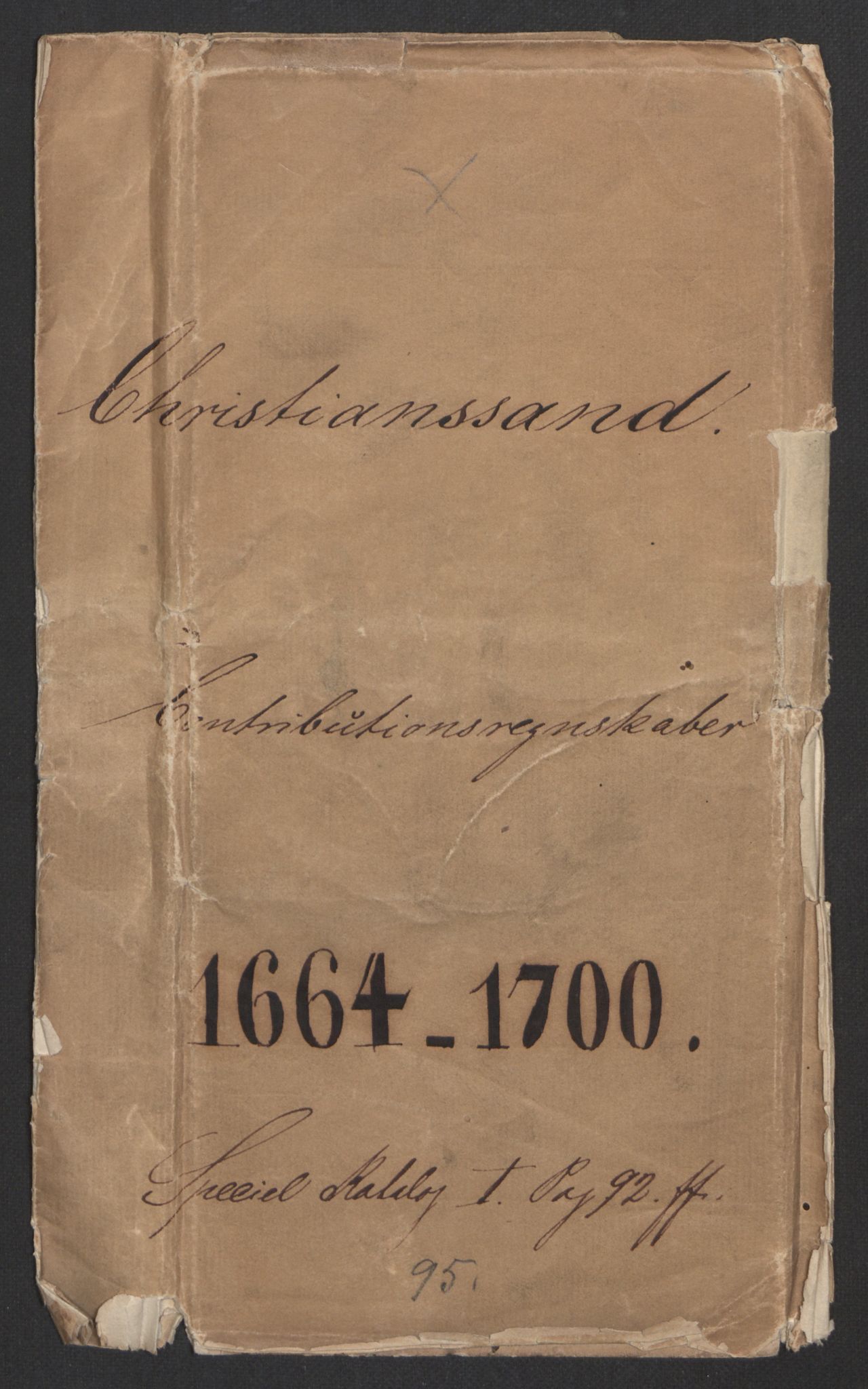 Rentekammeret inntil 1814, Reviderte regnskaper, Byregnskaper, AV/RA-EA-4066/R/Rm/L0258: [M1] Kontribusjonsregnskap, 1664-1700, p. 2