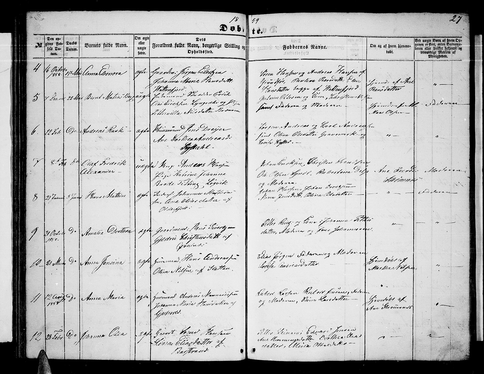 Ministerialprotokoller, klokkerbøker og fødselsregistre - Nordland, AV/SAT-A-1459/876/L1102: Parish register (copy) no. 876C01, 1852-1886, p. 27