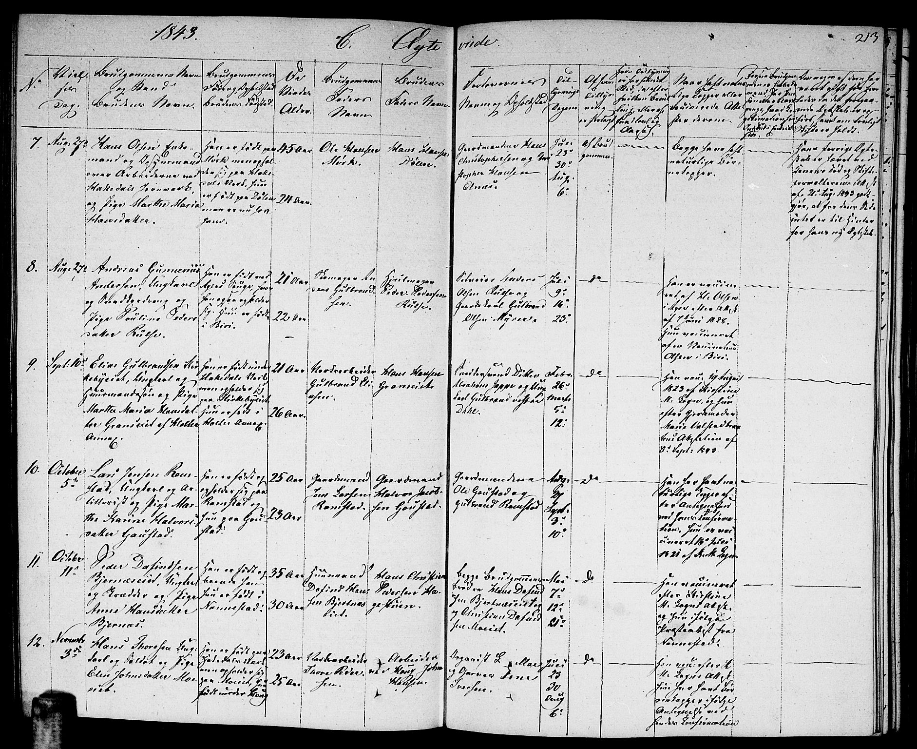 Nittedal prestekontor Kirkebøker, SAO/A-10365a/F/Fa/L0004: Parish register (official) no. I 4, 1836-1849, p. 213