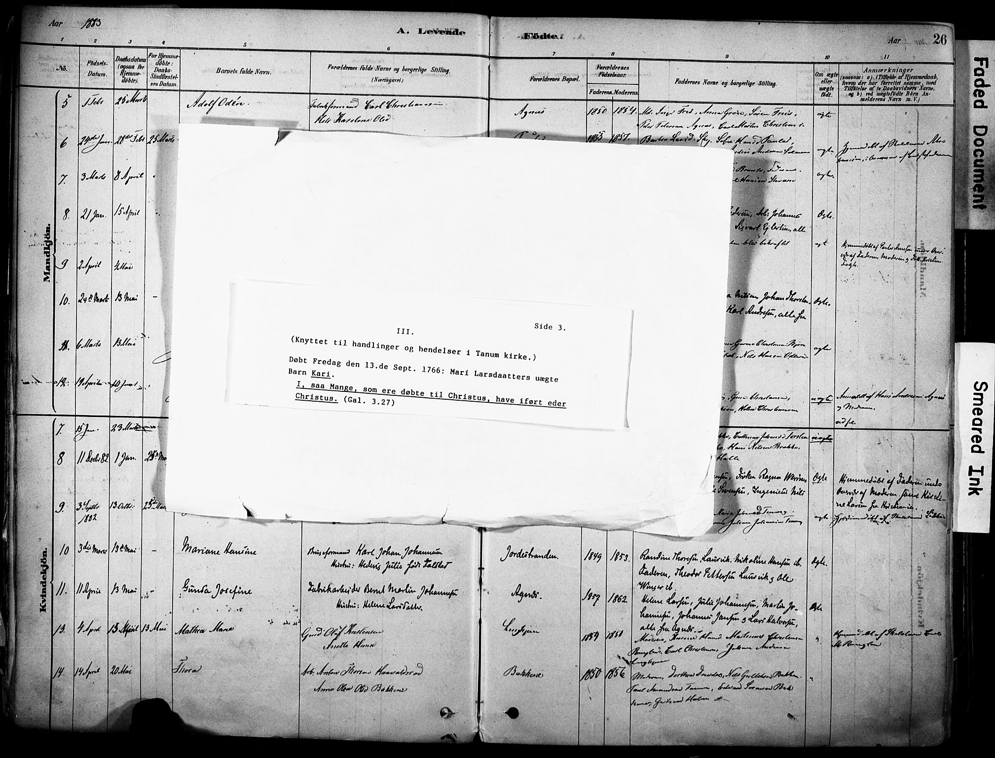 Brunlanes kirkebøker, AV/SAKO-A-342/F/Fc/L0001: Parish register (official) no. III 1, 1878-1899, p. 26