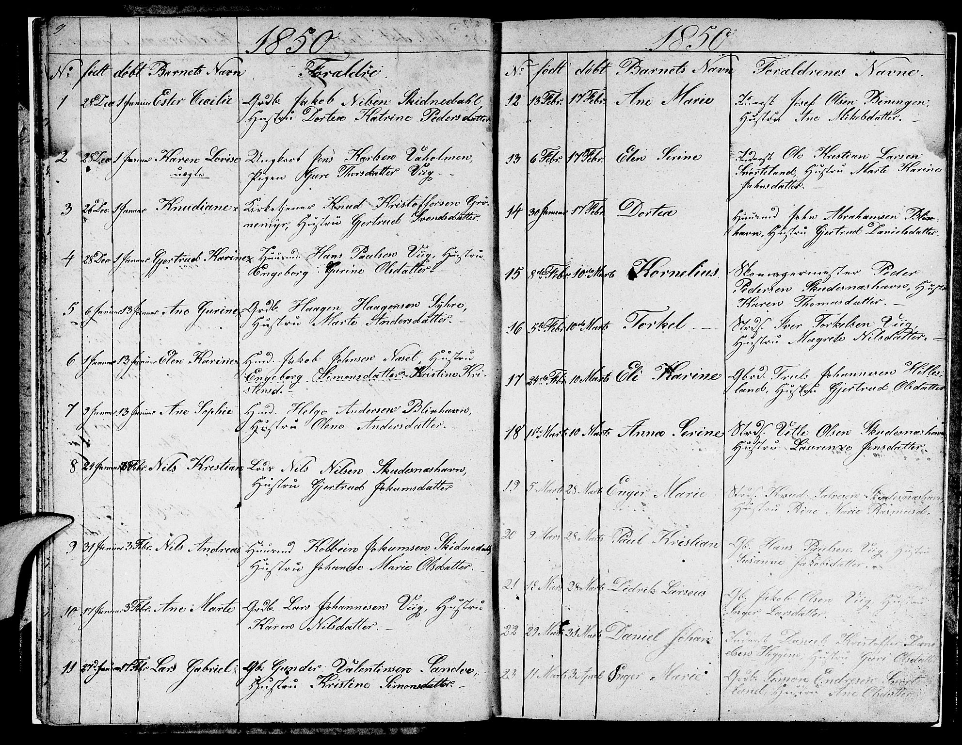 Skudenes sokneprestkontor, SAST/A -101849/H/Ha/Hab/L0001: Parish register (copy) no. B 1, 1848-1864, p. 9