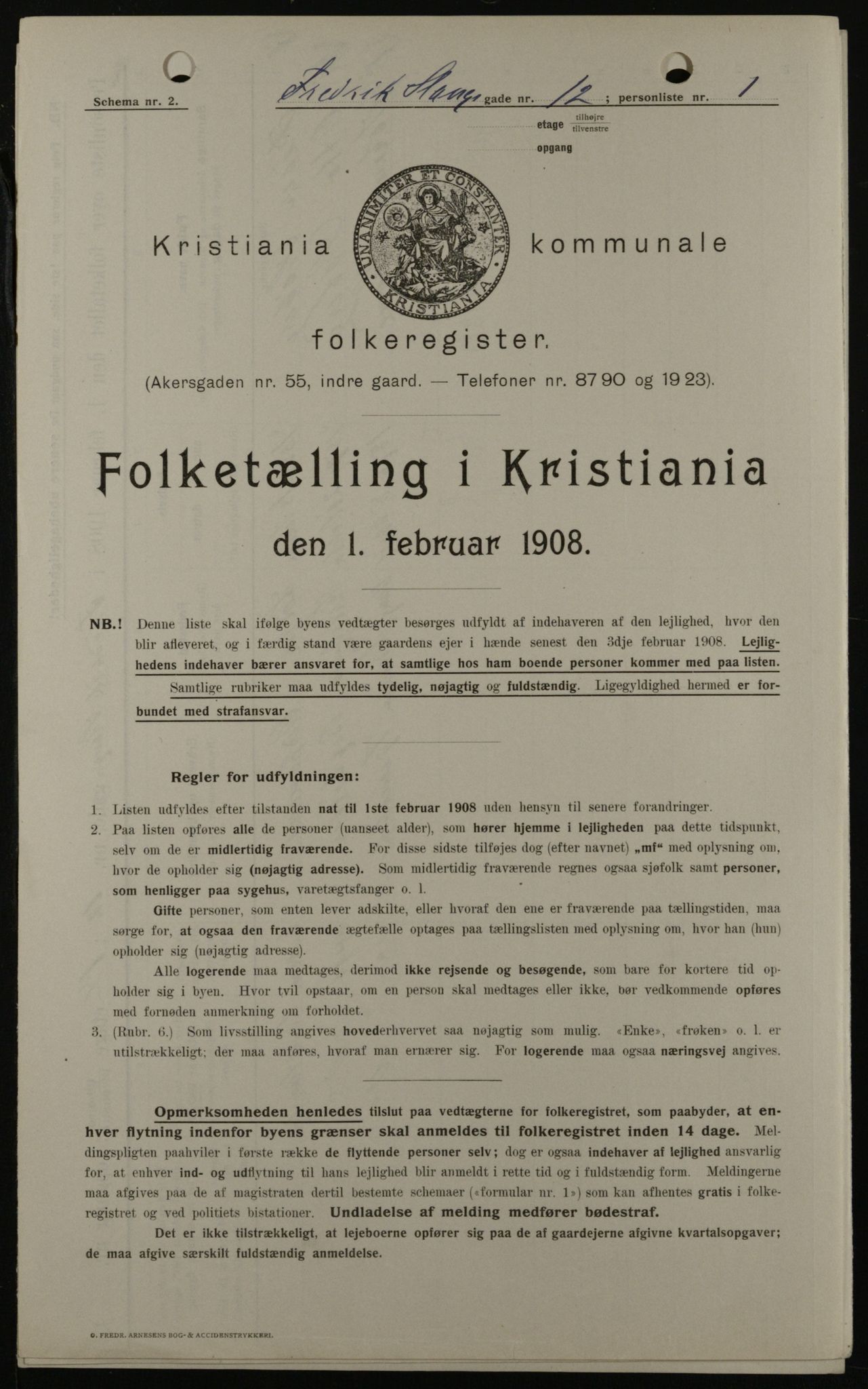 OBA, Municipal Census 1908 for Kristiania, 1908, p. 24058