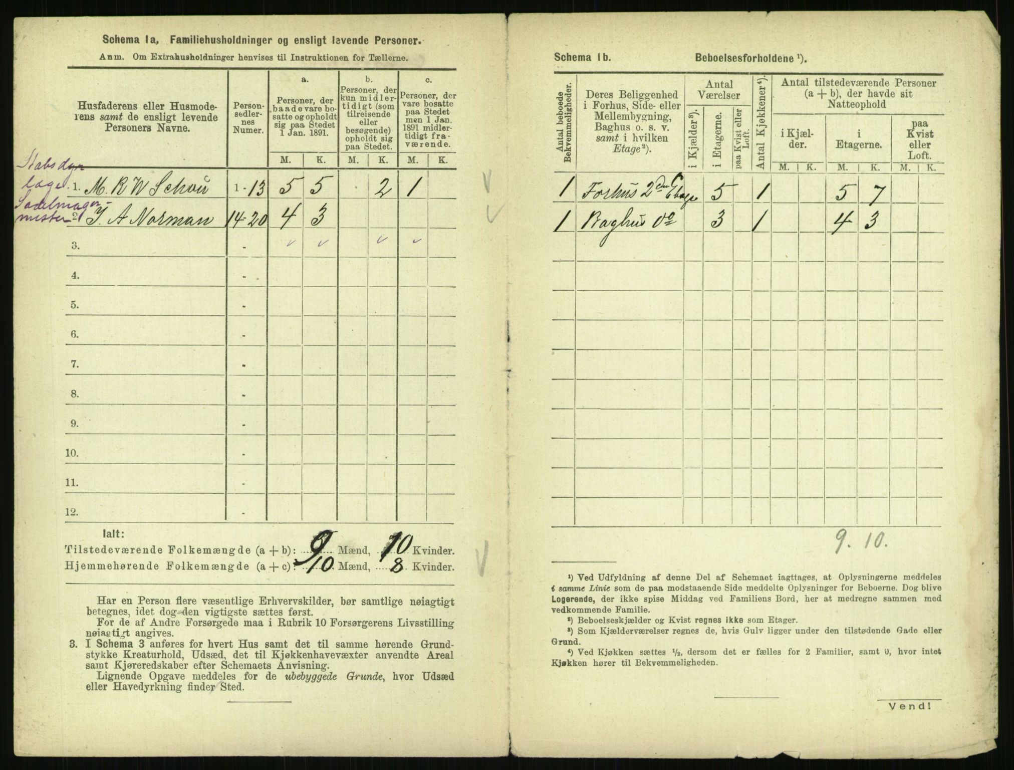 RA, 1891 census for 0301 Kristiania, 1891, p. 9510