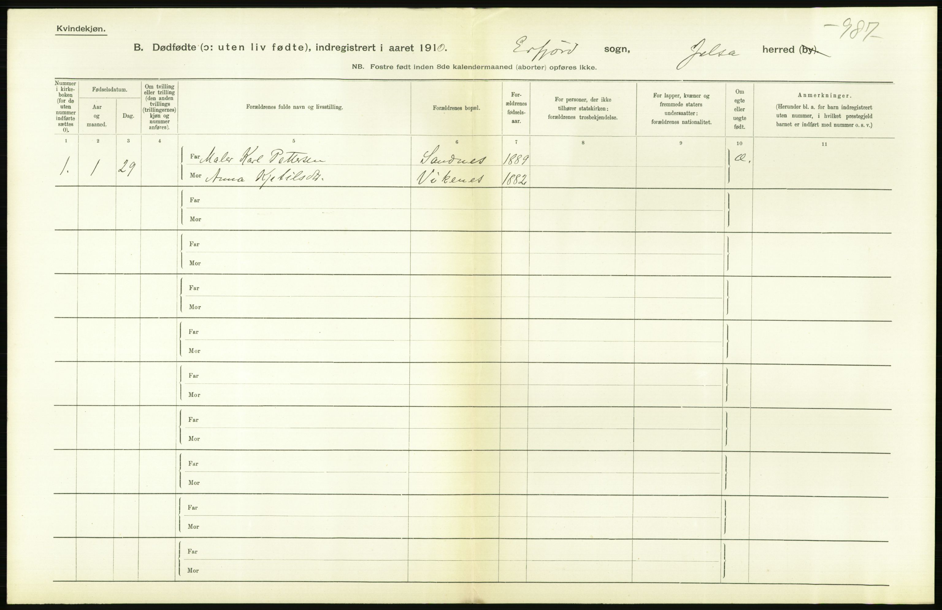 Statistisk sentralbyrå, Sosiodemografiske emner, Befolkning, RA/S-2228/D/Df/Dfa/Dfah/L0024: Stavanger amt: Døde, dødfødte. Bygder og byer., 1910, p. 608