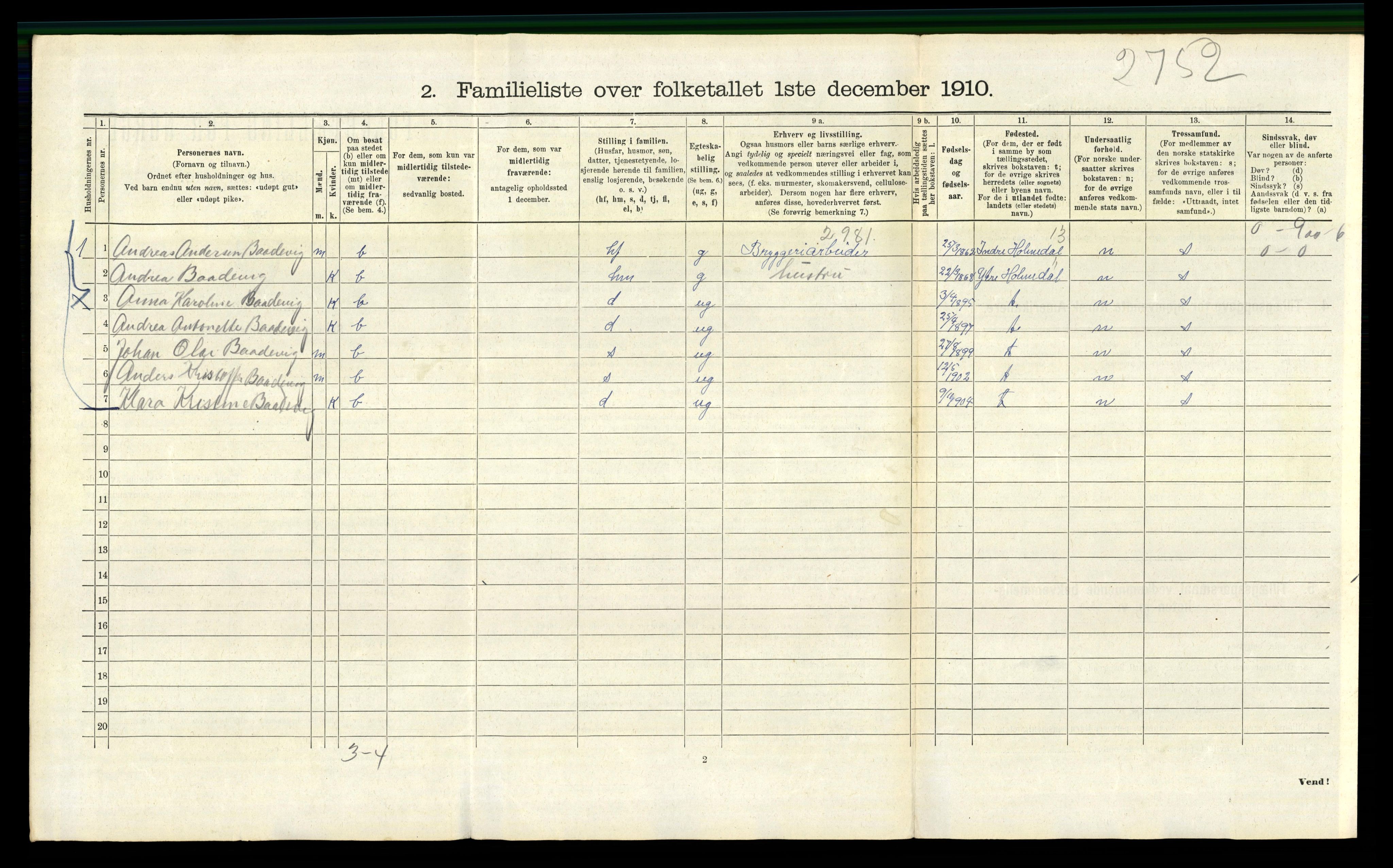 RA, 1910 census for Bergen, 1910, p. 25980