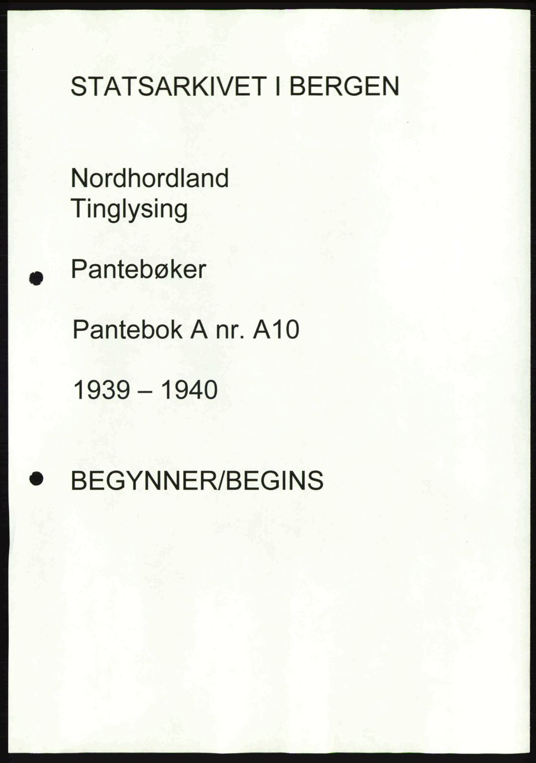 Nordhordland sorenskrivar, SAB/A-2901/1/G/Gb/Gbf/L0010: Mortgage book no. A10, 1939-1940