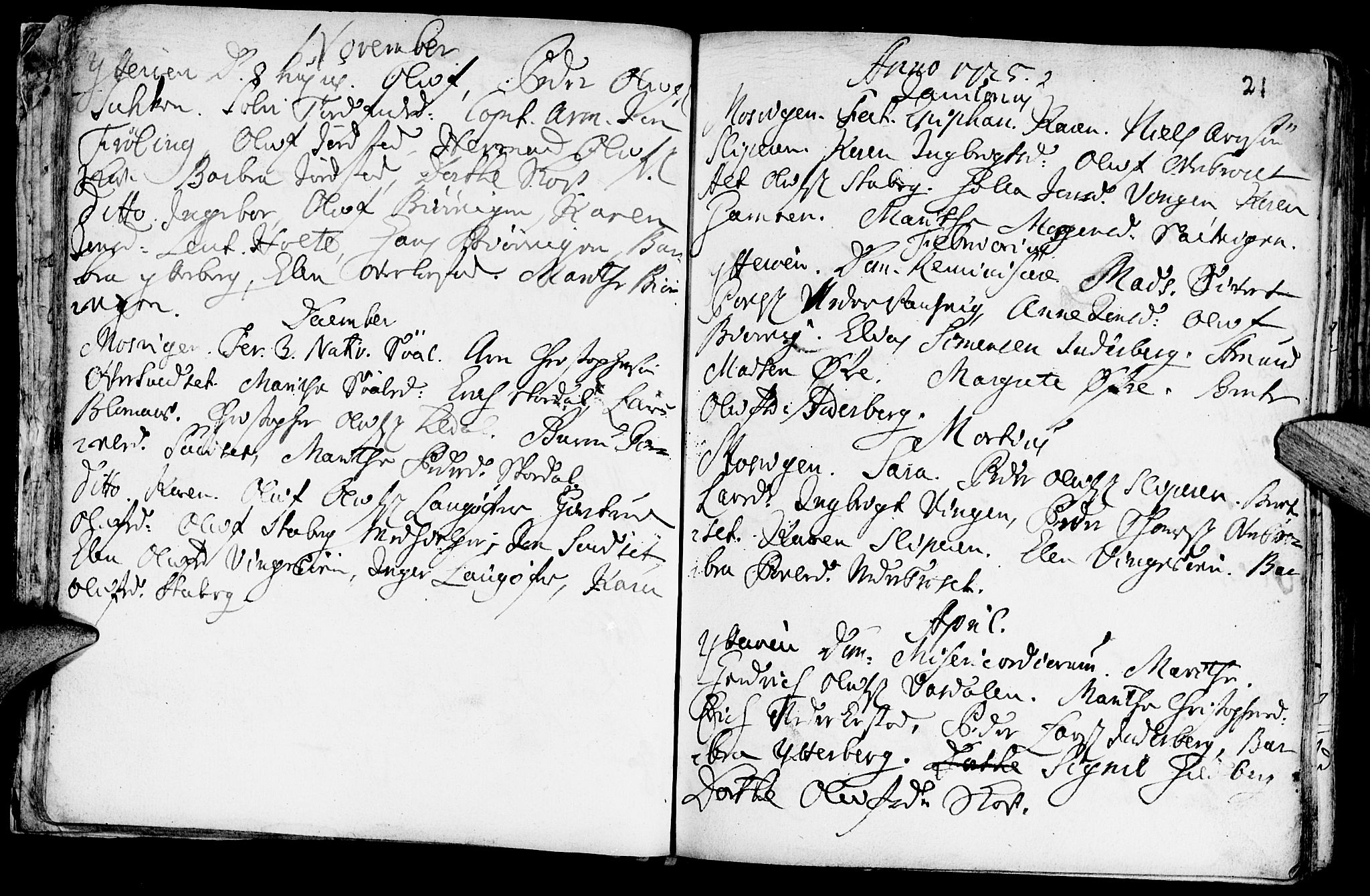 Ministerialprotokoller, klokkerbøker og fødselsregistre - Nord-Trøndelag, AV/SAT-A-1458/722/L0215: Parish register (official) no. 722A02, 1718-1755, p. 21