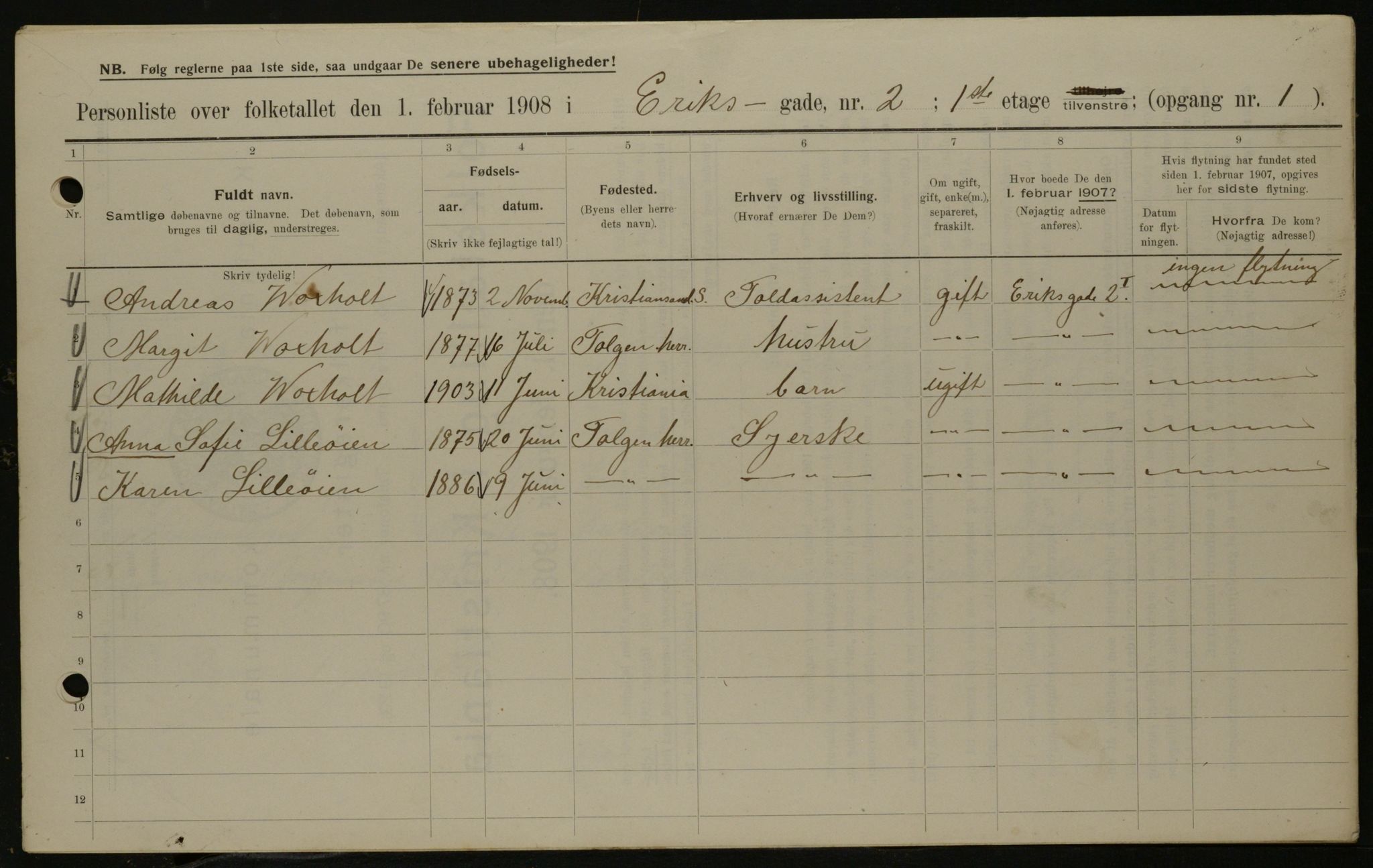 OBA, Municipal Census 1908 for Kristiania, 1908, p. 17950