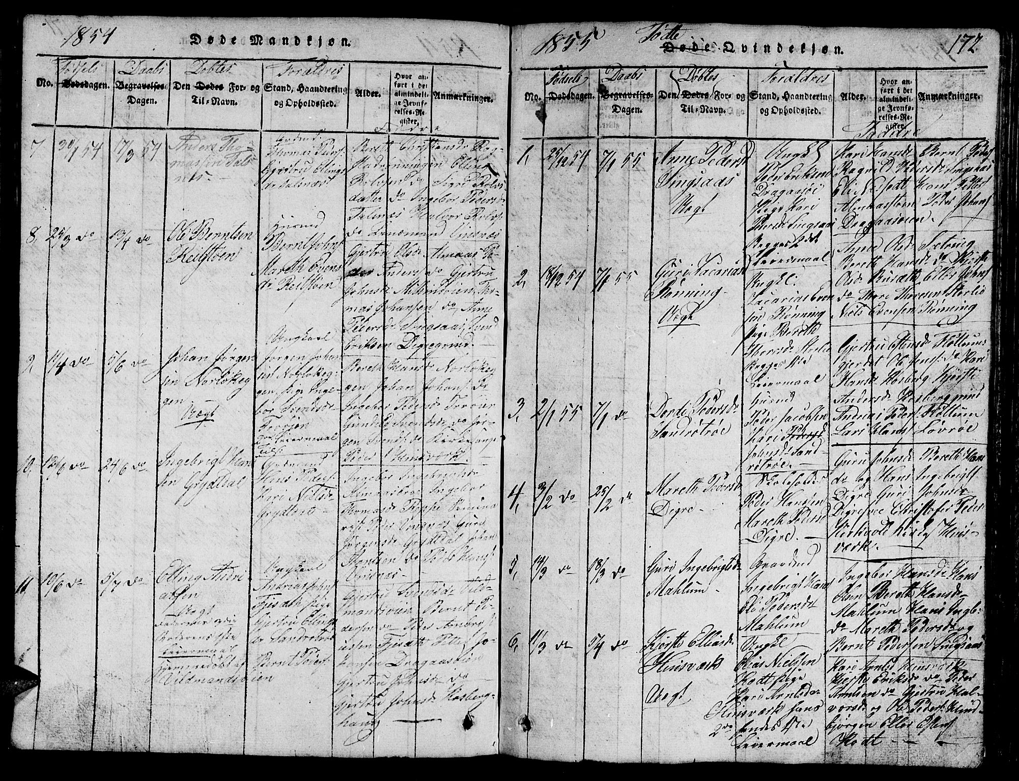 Ministerialprotokoller, klokkerbøker og fødselsregistre - Sør-Trøndelag, SAT/A-1456/688/L1026: Parish register (copy) no. 688C01, 1817-1860, p. 172