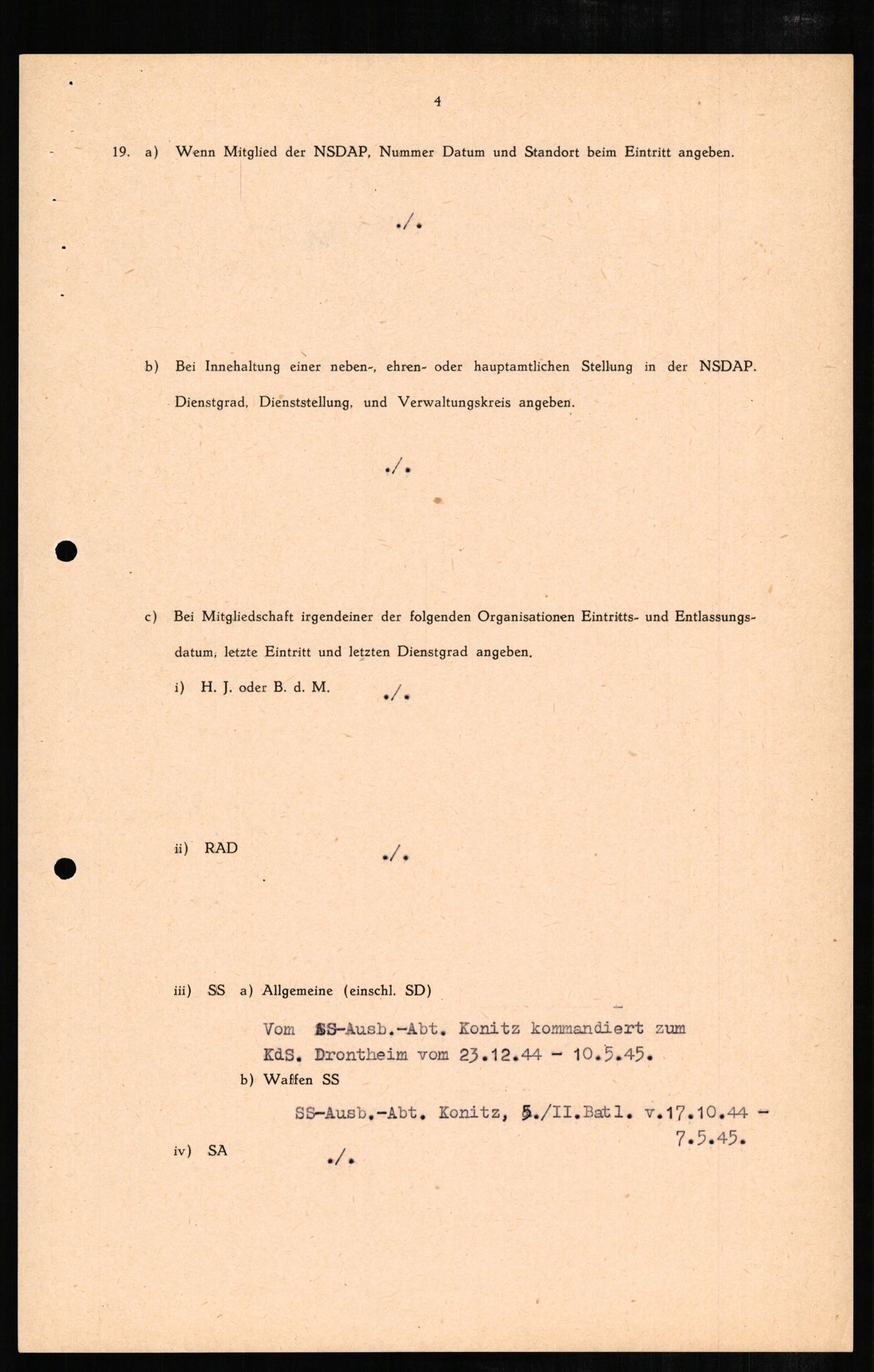 Forsvaret, Forsvarets overkommando II, AV/RA-RAFA-3915/D/Db/L0006: CI Questionaires. Tyske okkupasjonsstyrker i Norge. Tyskere., 1945-1946, p. 308