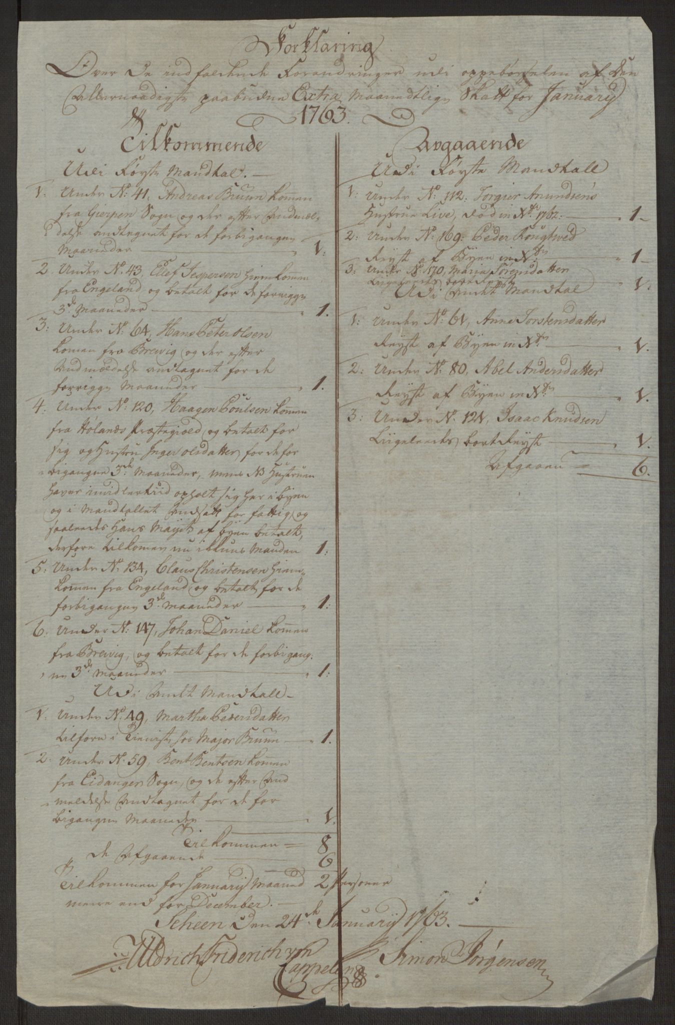 Rentekammeret inntil 1814, Reviderte regnskaper, Byregnskaper, AV/RA-EA-4066/R/Rj/L0198/0001: [J4] Kontribusjonsregnskap / Ekstraskatt, 1762-1768, p. 113