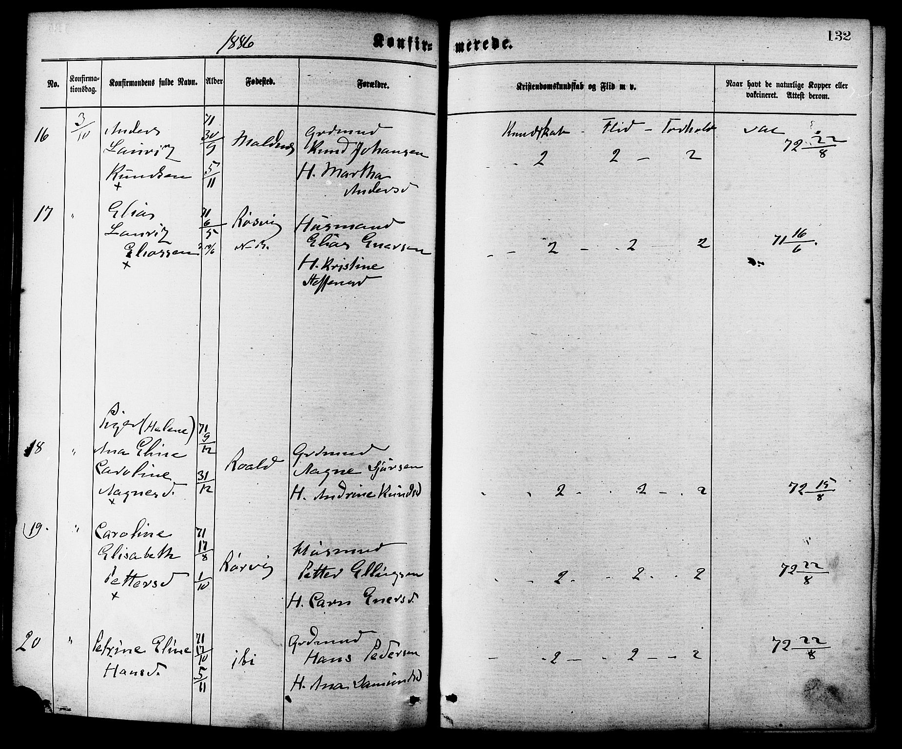 Ministerialprotokoller, klokkerbøker og fødselsregistre - Møre og Romsdal, AV/SAT-A-1454/537/L0519: Parish register (official) no. 537A03, 1876-1889, p. 132