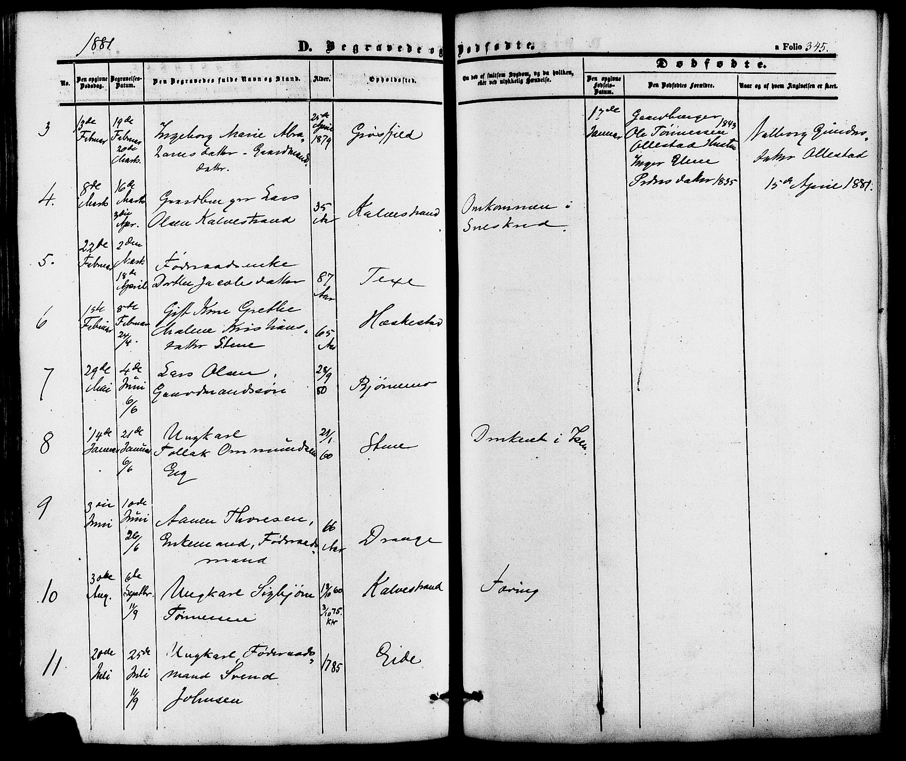 Lund sokneprestkontor, AV/SAST-A-101809/S06/L0010: Parish register (official) no. A 9, 1854-1886, p. 345