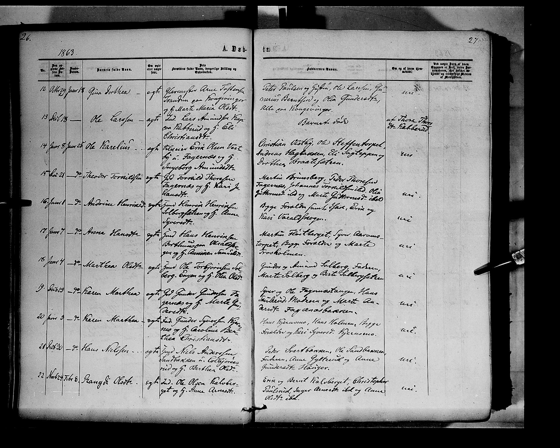 Vinger prestekontor, AV/SAH-PREST-024/H/Ha/Haa/L0011: Parish register (official) no. 11, 1862-1870, p. 27