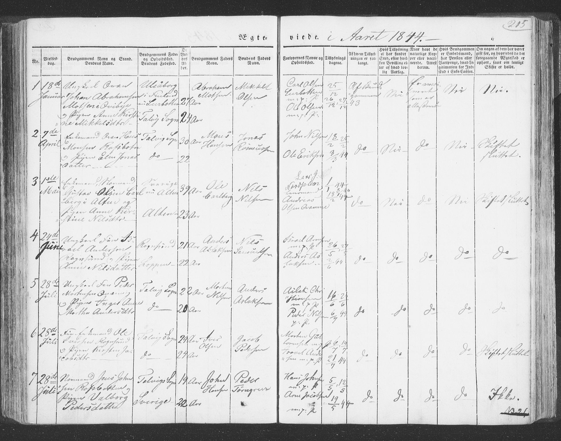 Talvik sokneprestkontor, SATØ/S-1337/H/Ha/L0009kirke: Parish register (official) no. 9, 1837-1852, p. 215