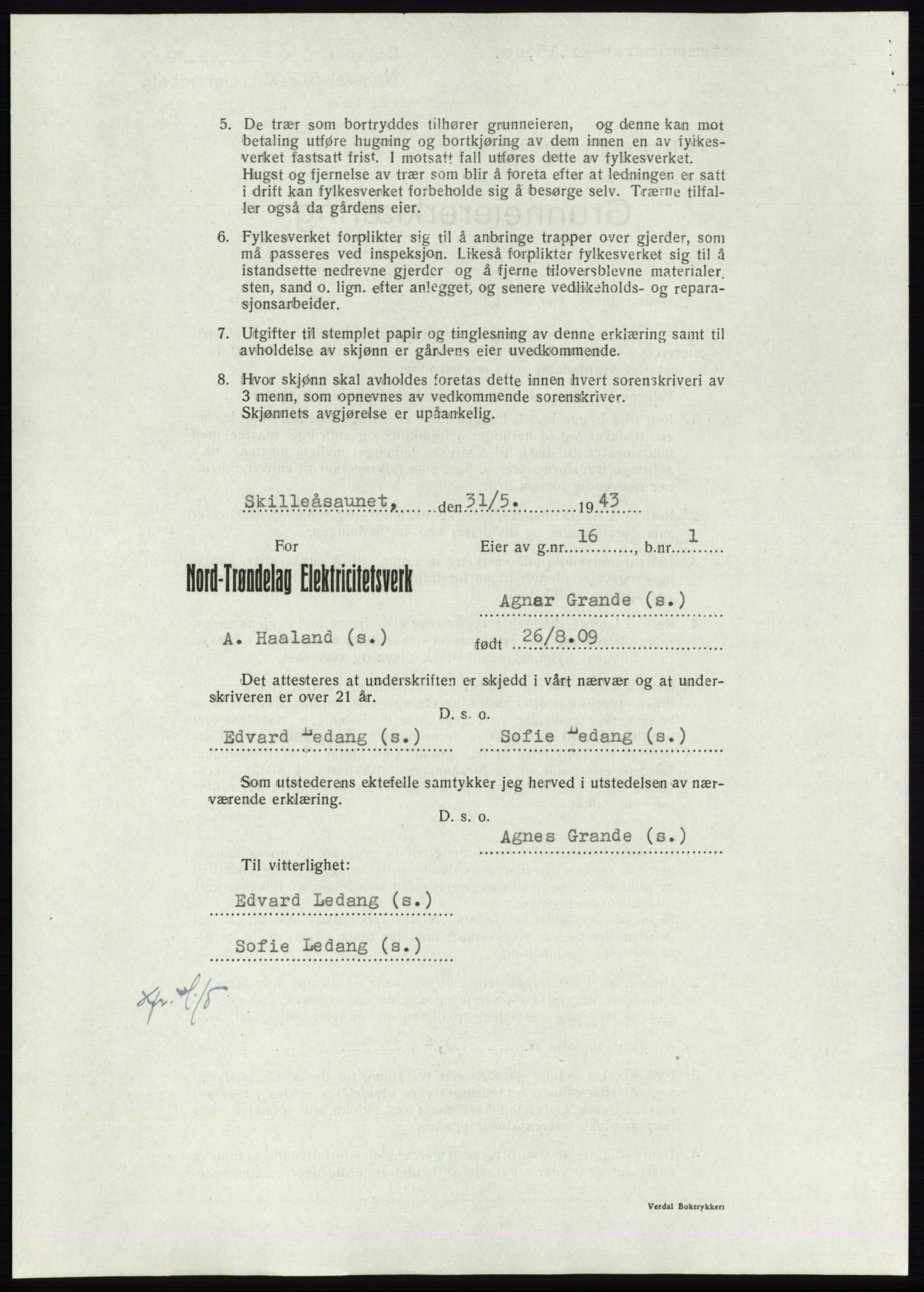 Namdal sorenskriveri, AV/SAT-A-4133/1/2/2C: Mortgage book no. -, 1949-1949, Diary no: : 2605/1949