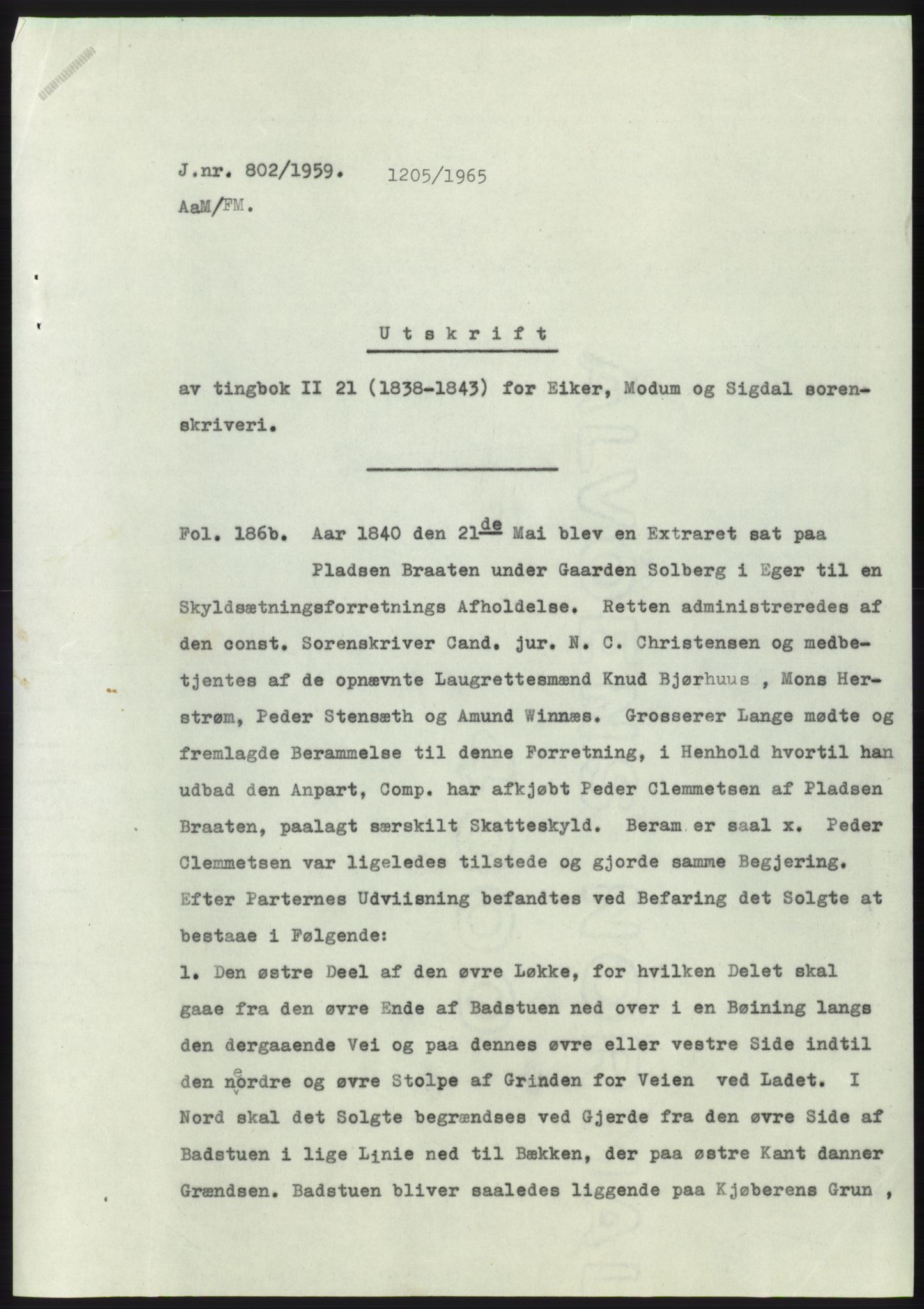 Statsarkivet i Kongsberg, SAKO/A-0001, 1959, p. 2