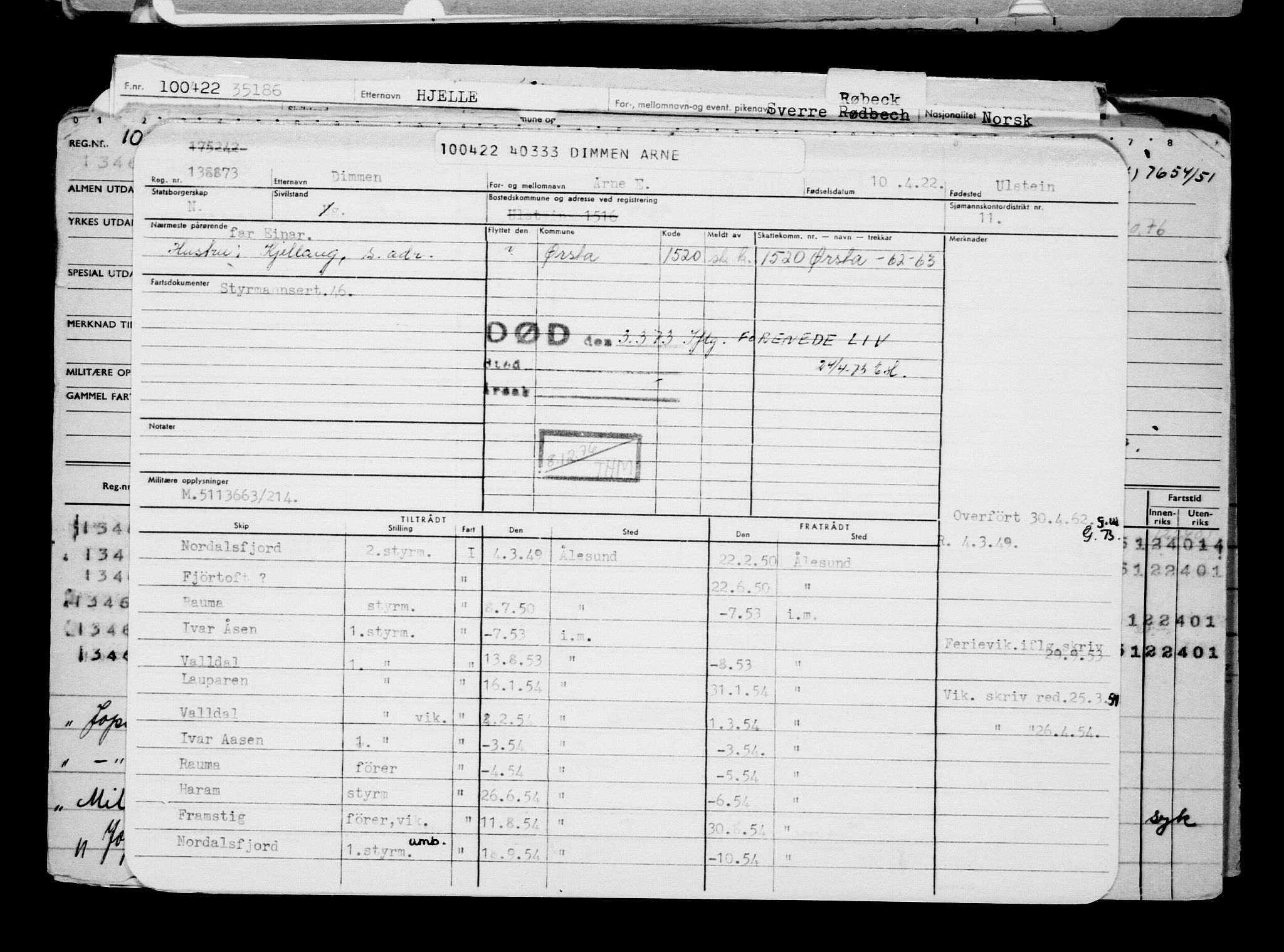 Direktoratet for sjømenn, AV/RA-S-3545/G/Gb/L0205: Hovedkort, 1922, p. 248