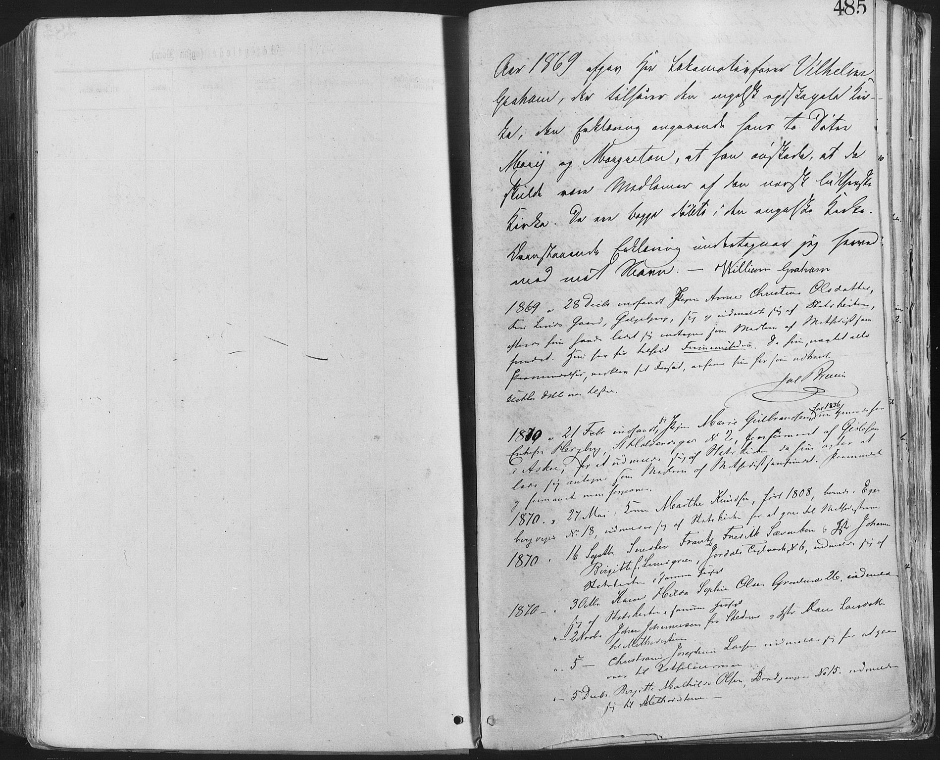 Grønland prestekontor Kirkebøker, SAO/A-10848/F/Fa/L0004: Parish register (official) no. 4, 1869-1880, p. 485