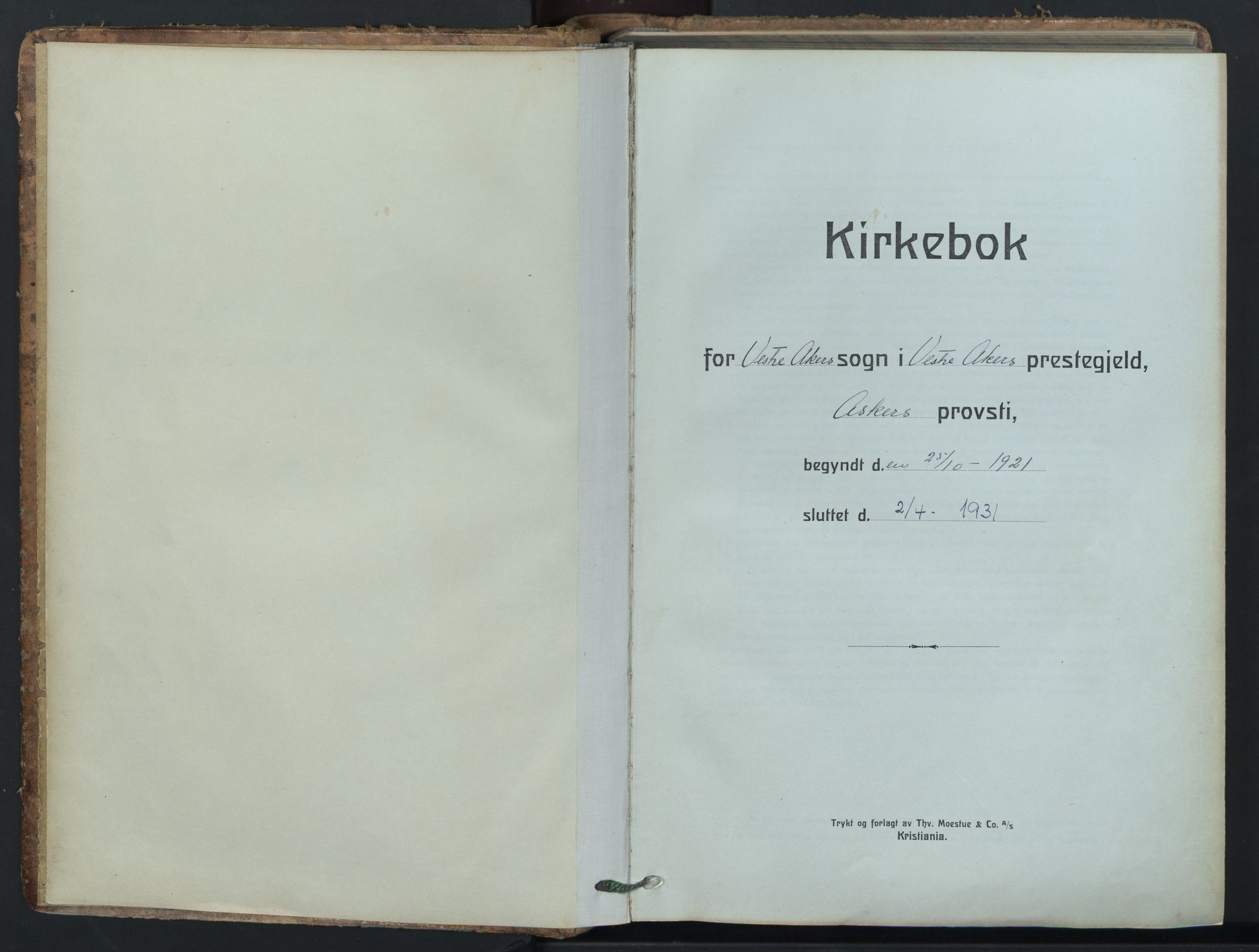 Vestre Aker prestekontor Kirkebøker, SAO/A-10025/F/Fa/L0018: Parish register (official) no. 18, 1921-1931