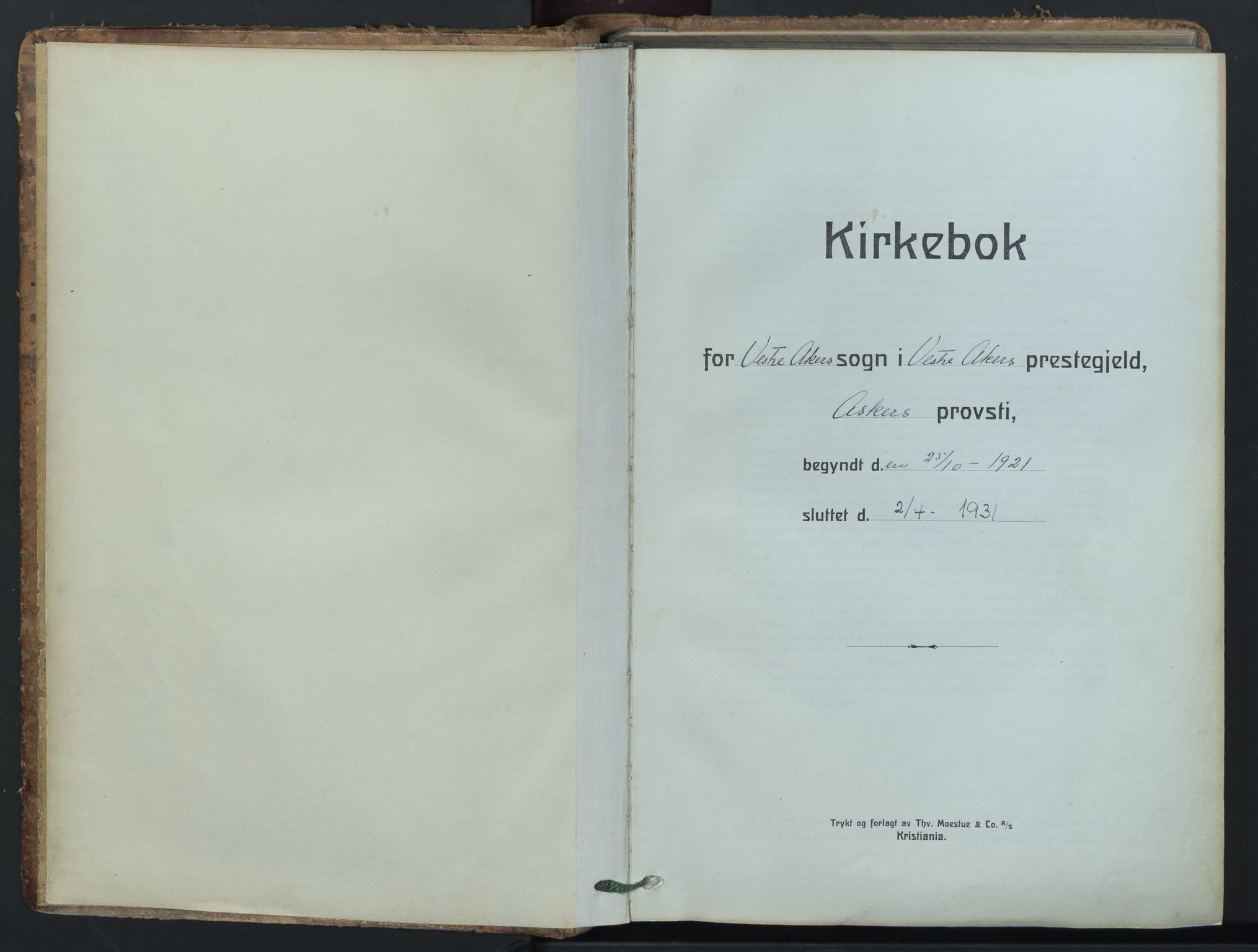 Vestre Aker prestekontor Kirkebøker, AV/SAO-A-10025/F/Fa/L0018: Parish register (official) no. 18, 1921-1931