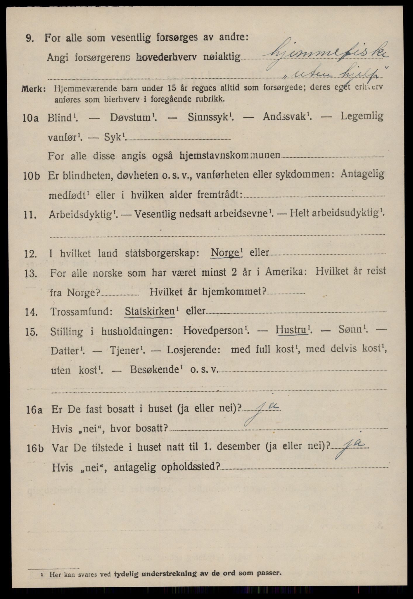 SAT, 1920 census for Stangvik, 1920, p. 3827