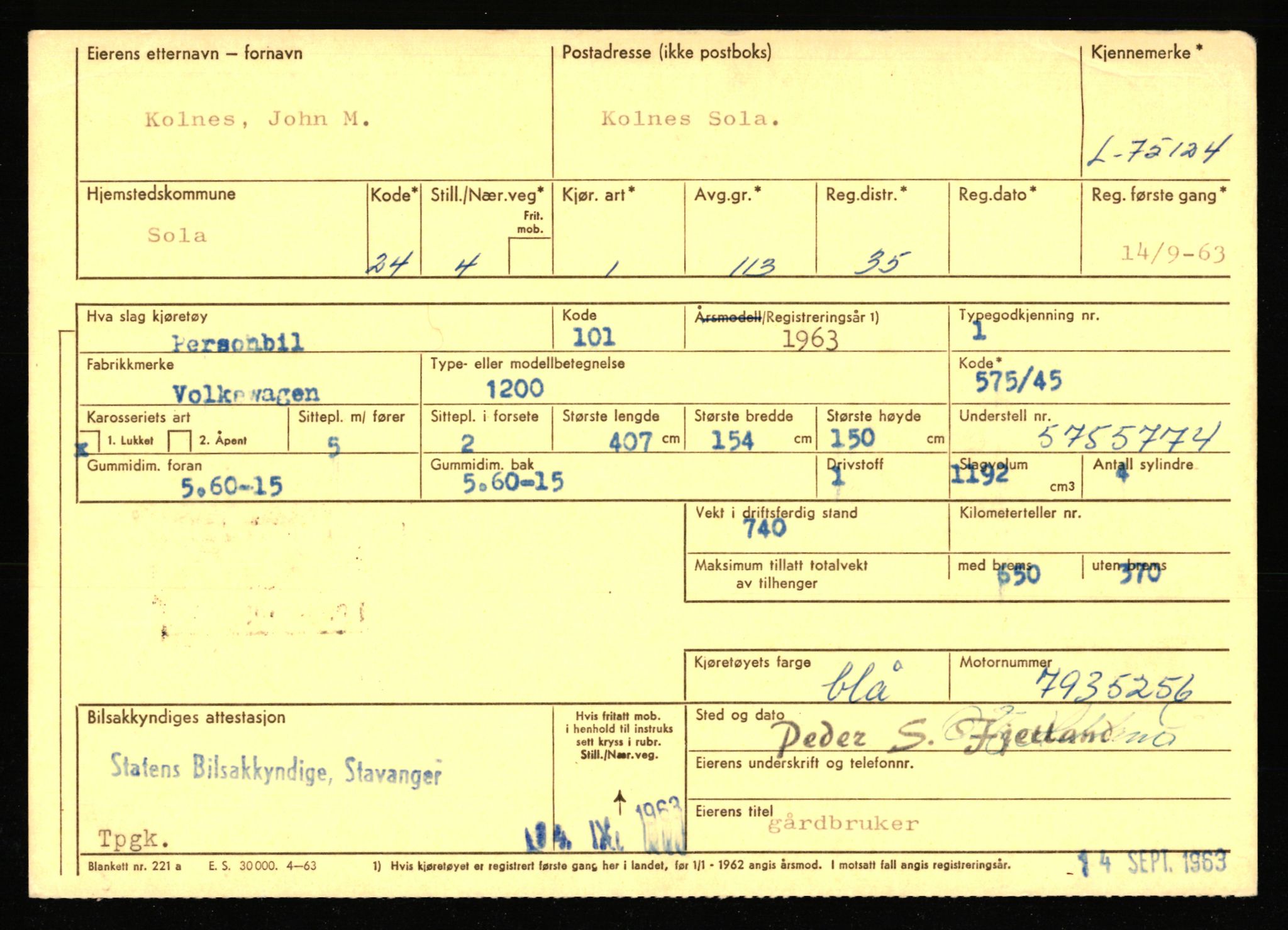 Stavanger trafikkstasjon, AV/SAST-A-101942/0/F/L0068: L-75000 - L-76799, 1930-1971, p. 157