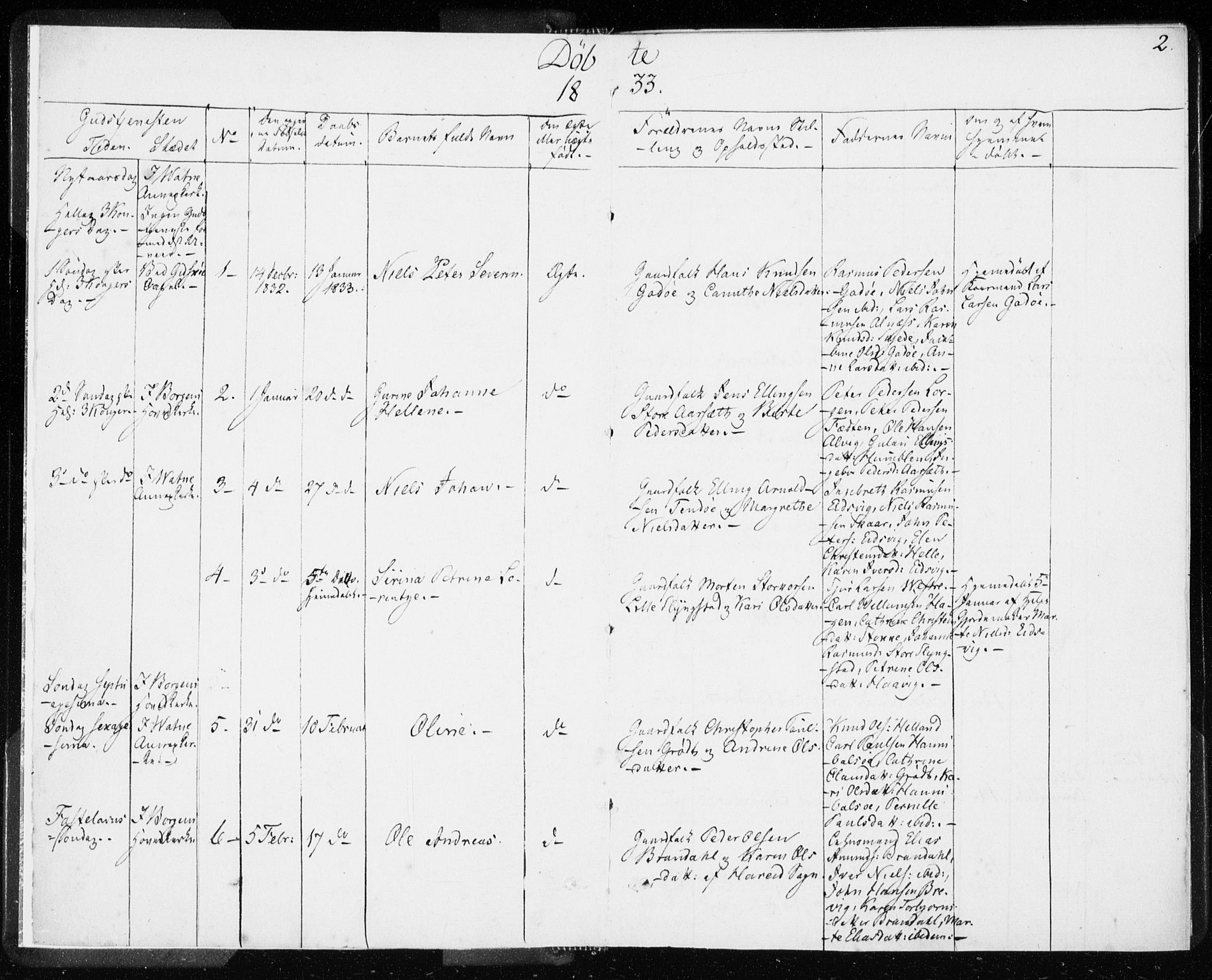 Ministerialprotokoller, klokkerbøker og fødselsregistre - Møre og Romsdal, AV/SAT-A-1454/528/L0414: Curate's parish register no. 528B02, 1833-1844, p. 2