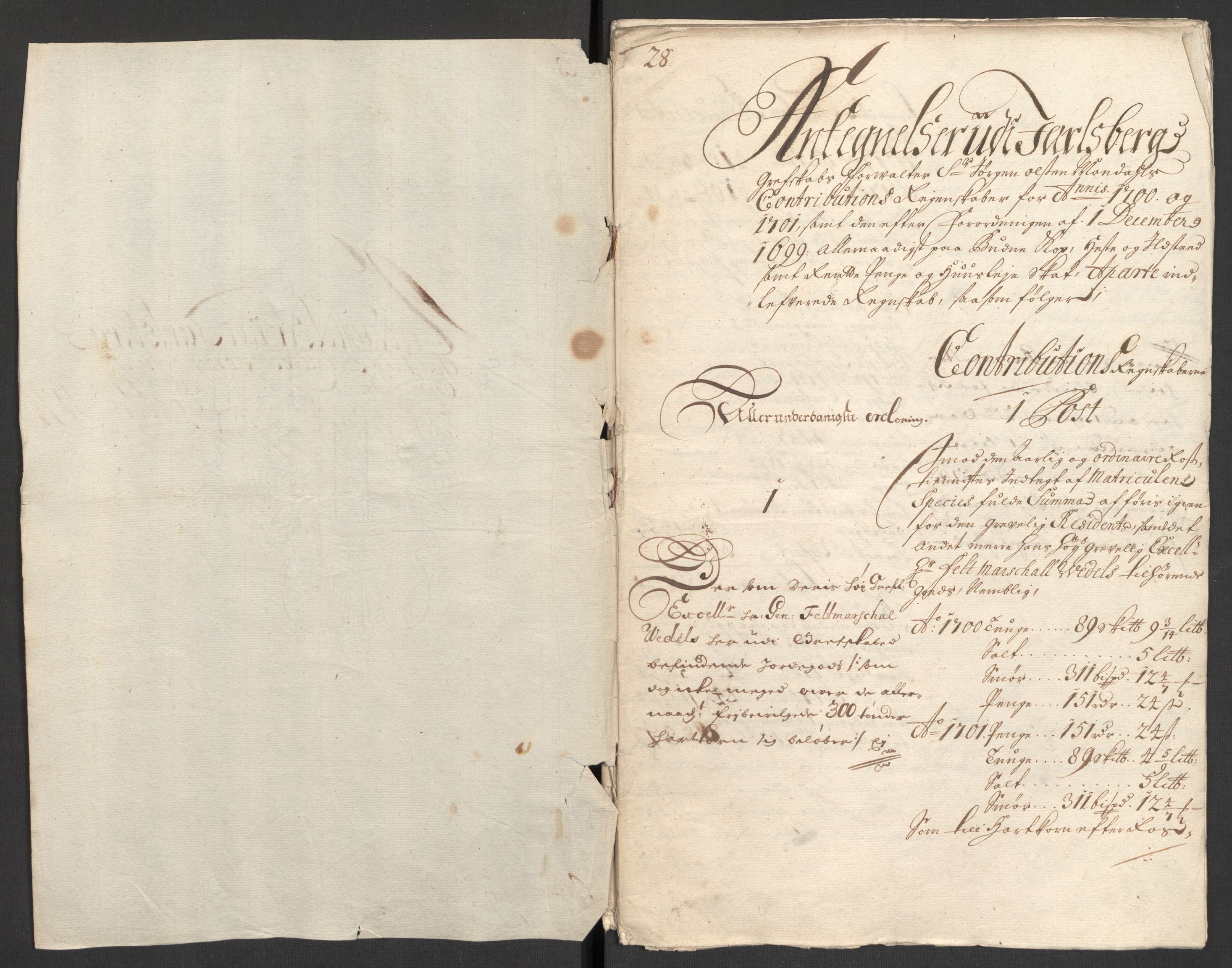 Rentekammeret inntil 1814, Reviderte regnskaper, Fogderegnskap, RA/EA-4092/R32/L1869: Fogderegnskap Jarlsberg grevskap, 1700-1701, p. 420