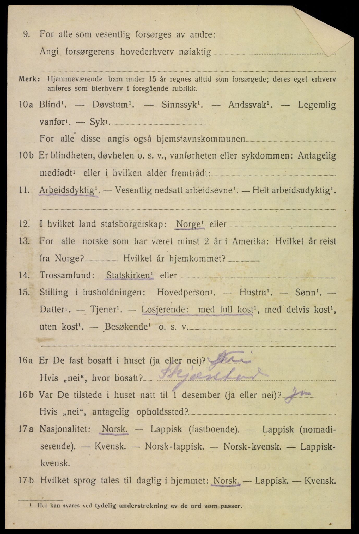 SAT, 1920 census for Lødingen, 1920, p. 1034