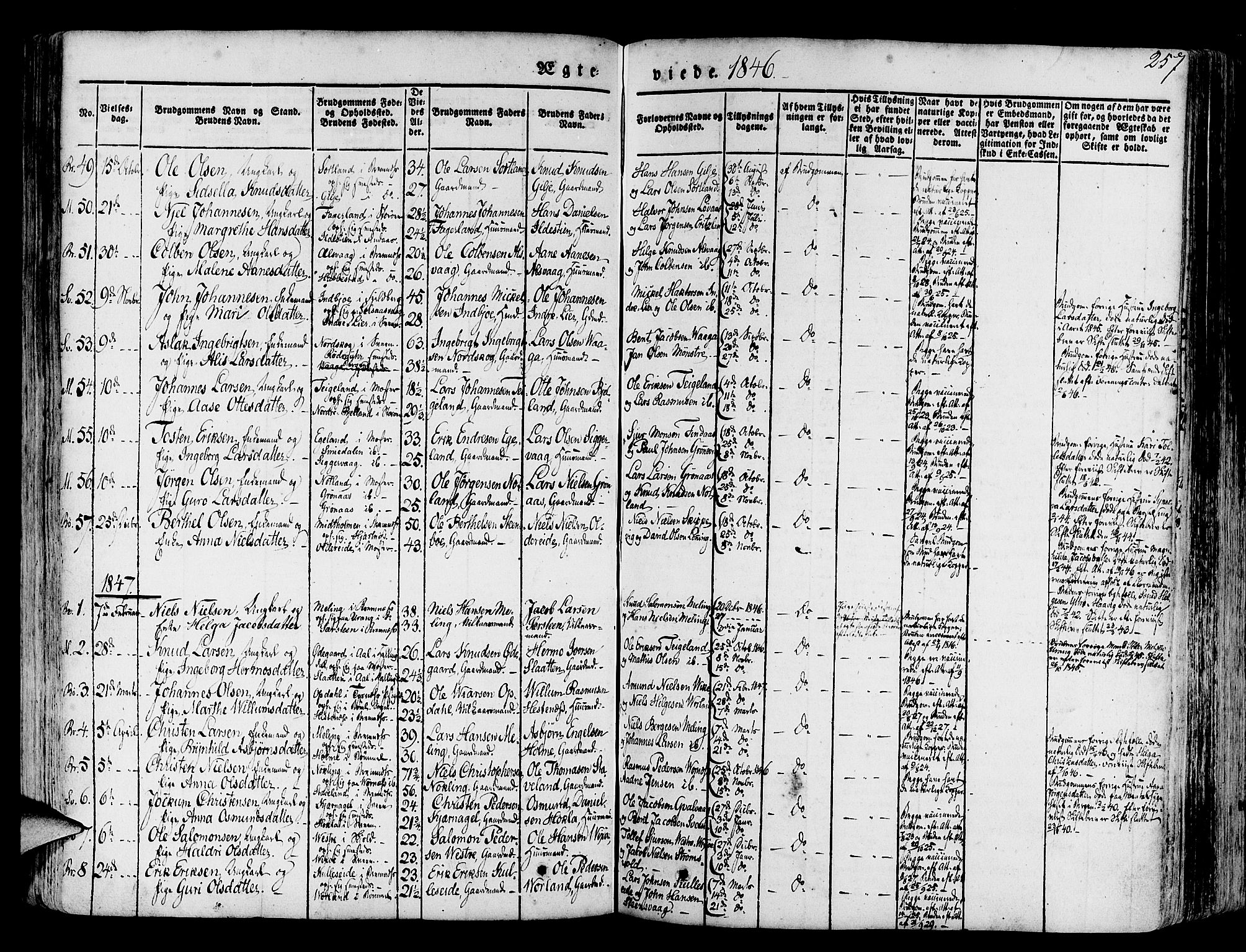 Finnås sokneprestembete, SAB/A-99925/H/Ha/Haa/Haaa/L0006: Parish register (official) no. A 6, 1836-1850, p. 257