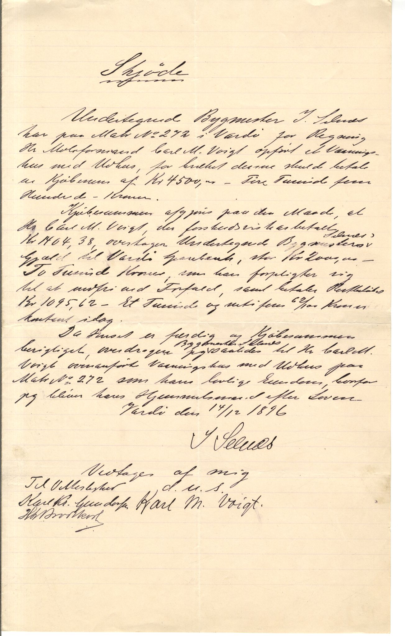 Brodtkorb handel A/S, VAMU/A-0001/Q/Qb/L0001: Skjøter og grunnbrev i Vardø by, 1822-1943, p. 319