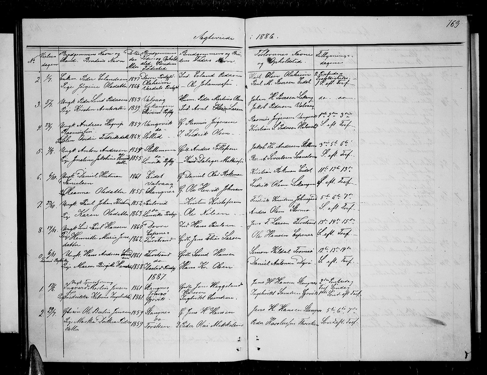 Tranøy sokneprestkontor, SATØ/S-1313/I/Ia/Iab/L0003klokker: Parish register (copy) no. 3, 1861-1887, p. 163