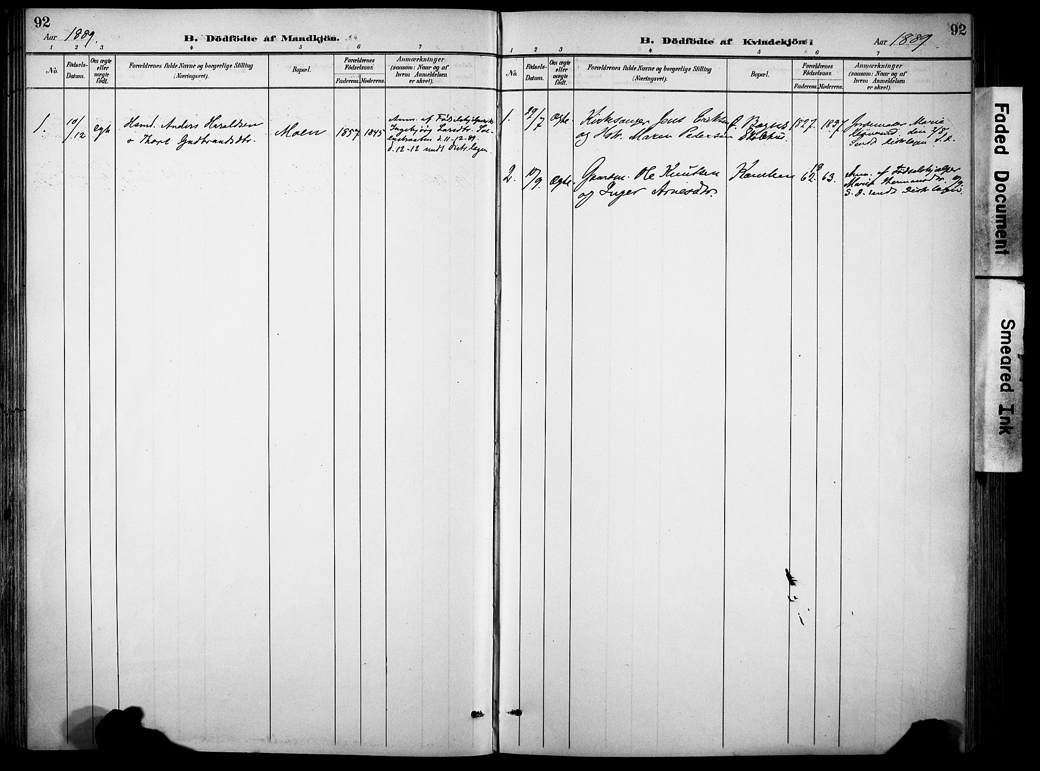 Sør-Aurdal prestekontor, SAH/PREST-128/H/Ha/Haa/L0009: Parish register (official) no. 9, 1886-1906, p. 92