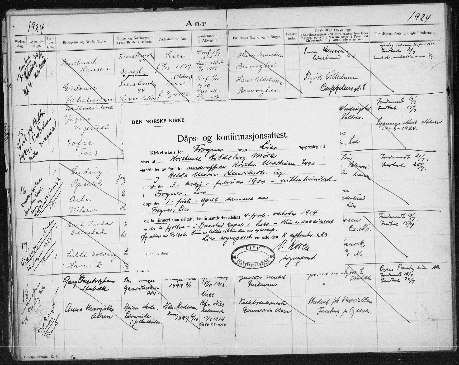 Lier kirkebøker, AV/SAKO-A-230/H/Ha/L0001: Banns register no. 1, 1900-1936