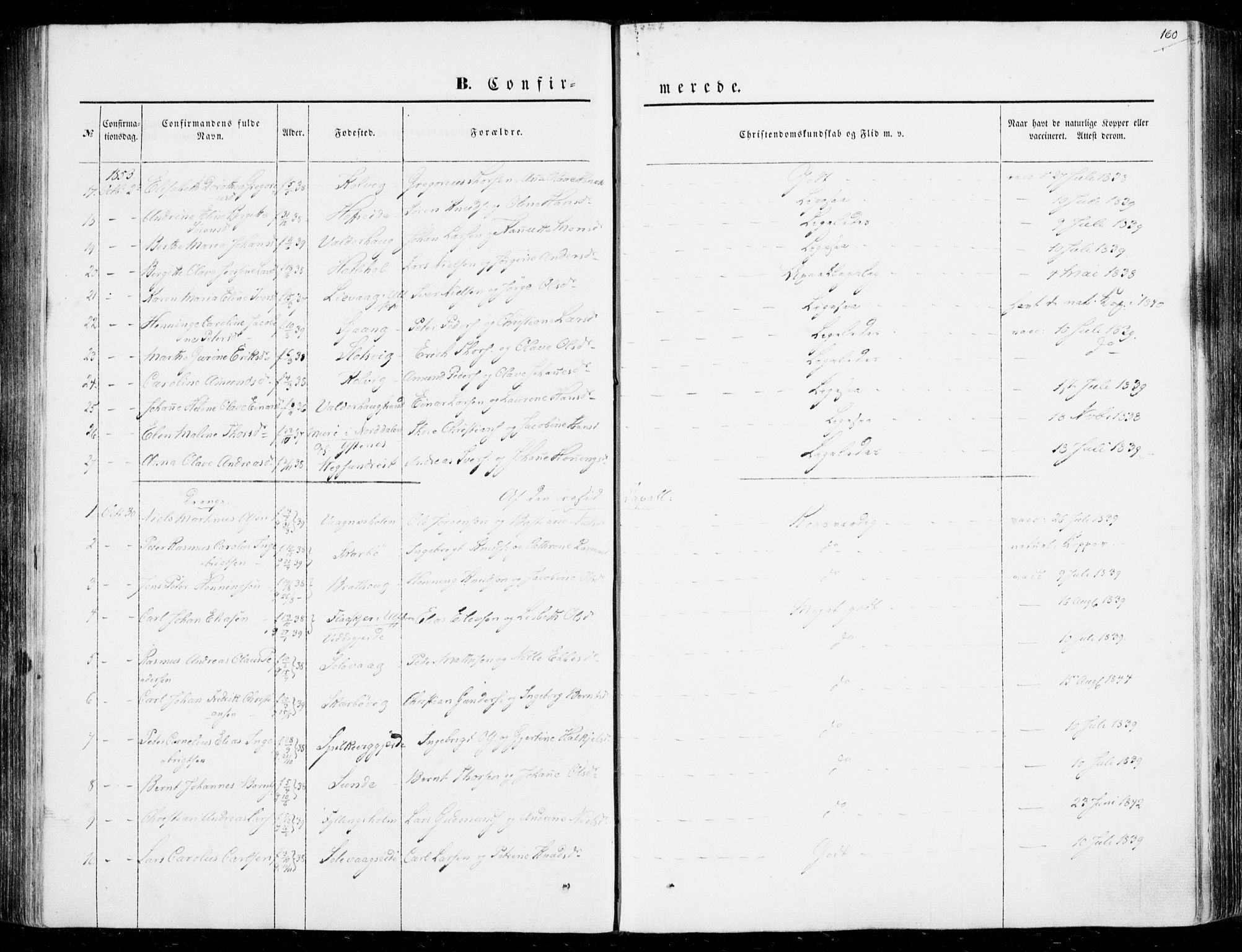 Ministerialprotokoller, klokkerbøker og fødselsregistre - Møre og Romsdal, AV/SAT-A-1454/528/L0397: Parish register (official) no. 528A08, 1848-1858, p. 160