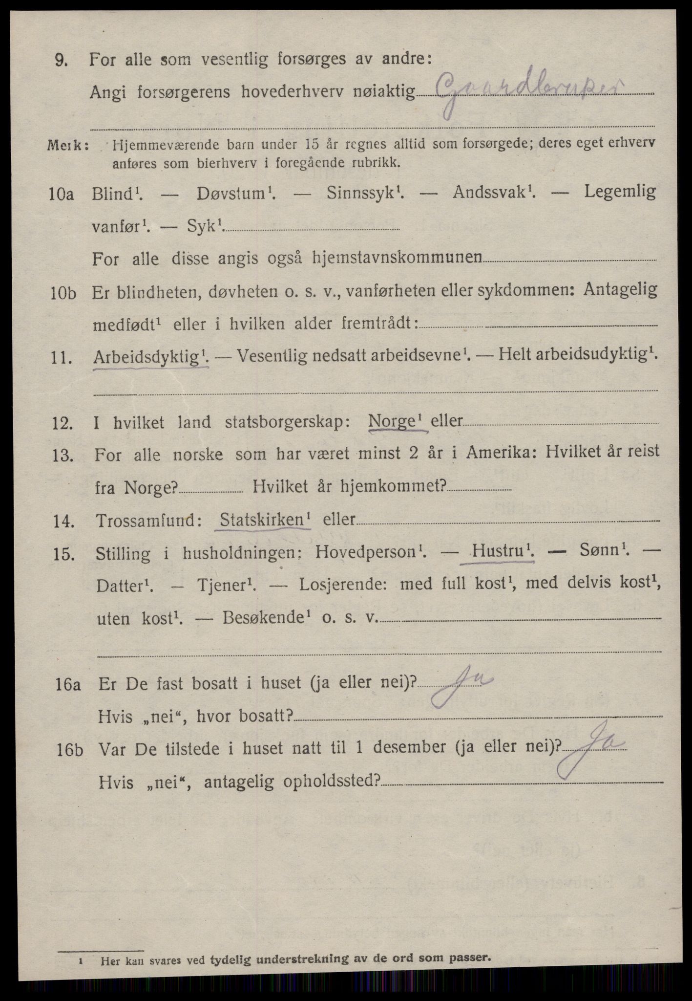 SAT, 1920 census for Øksendal, 1920, p. 1000