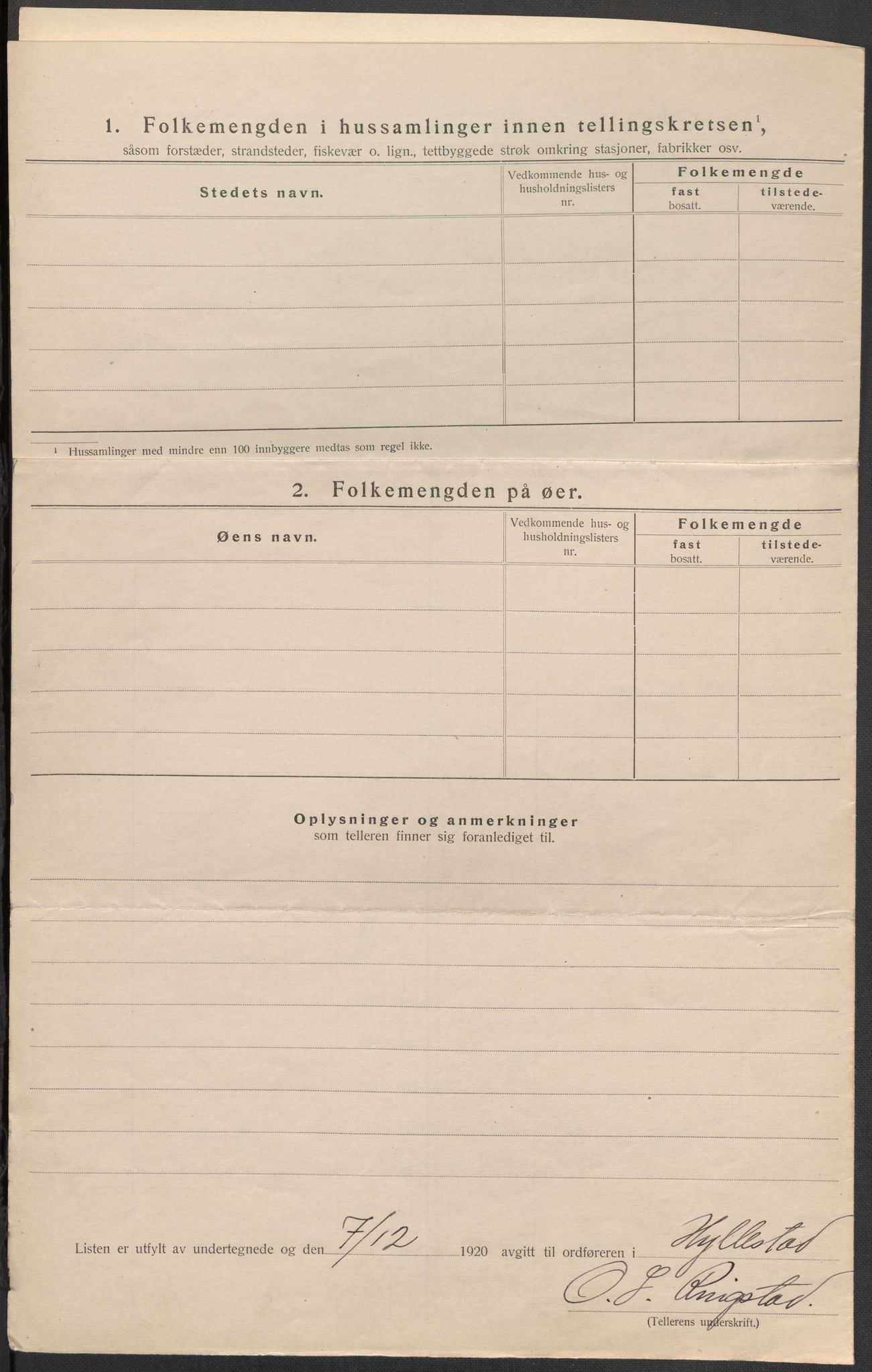 SAB, 1920 census for Hyllestad, 1920, p. 46