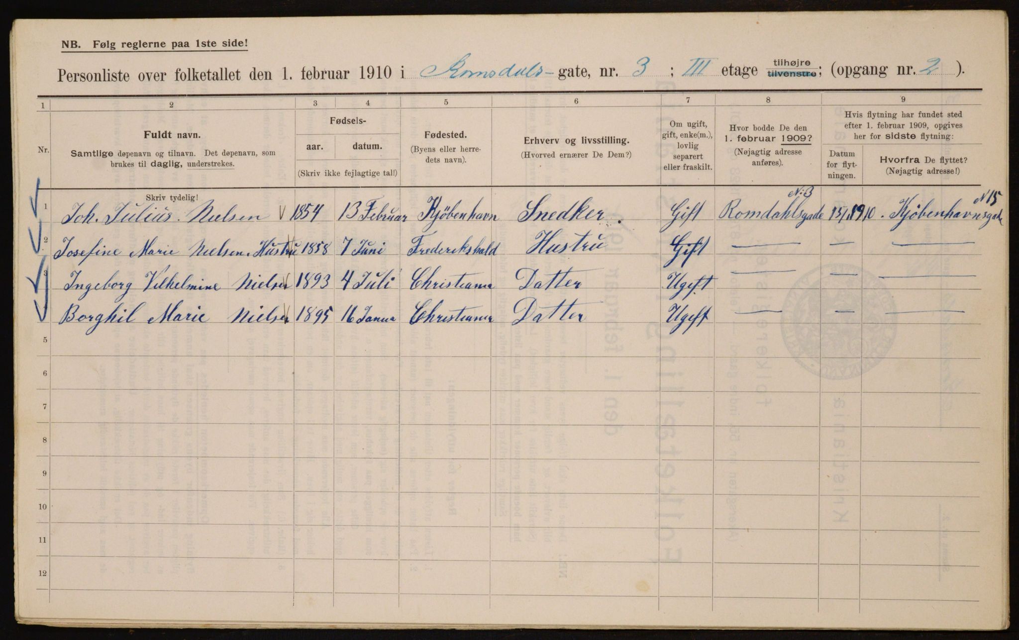 OBA, Municipal Census 1910 for Kristiania, 1910, p. 79528