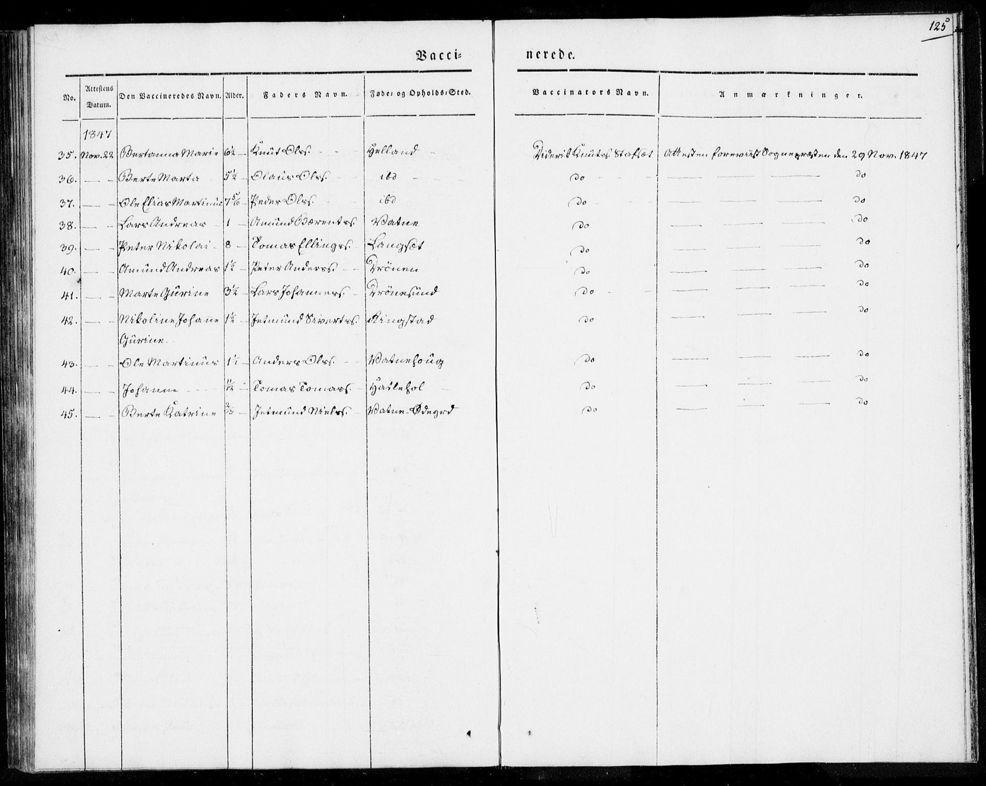 Ministerialprotokoller, klokkerbøker og fødselsregistre - Møre og Romsdal, AV/SAT-A-1454/524/L0352: Parish register (official) no. 524A04, 1838-1847, p. 125